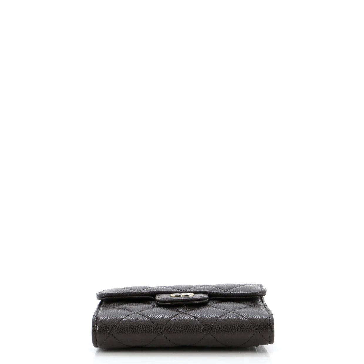 CC Compact Classic Flap Wallet Quilted Caviar - Deep Luxury