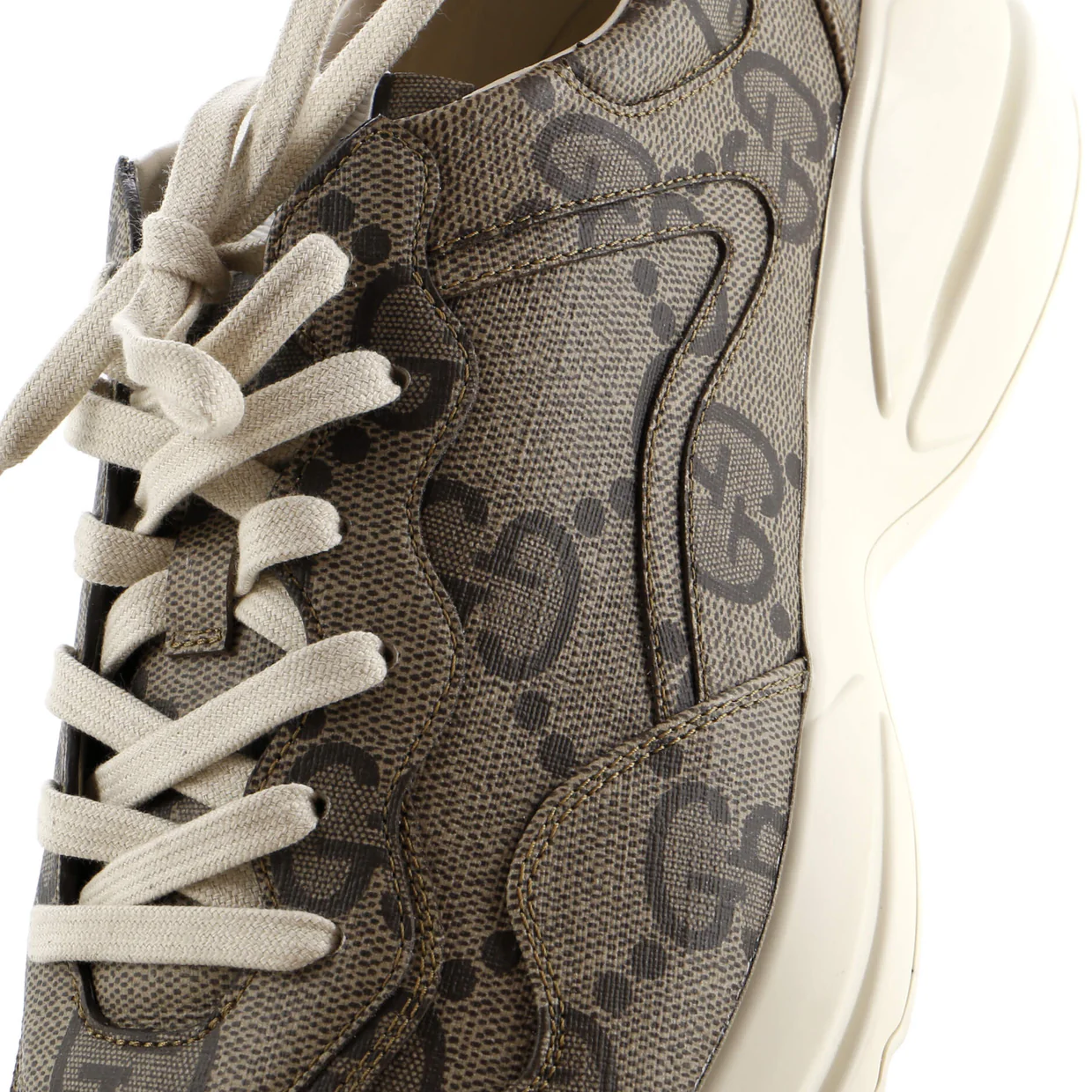 Rhyton Sneakers Jumbo GG Coated Canvas - Deep Luxury