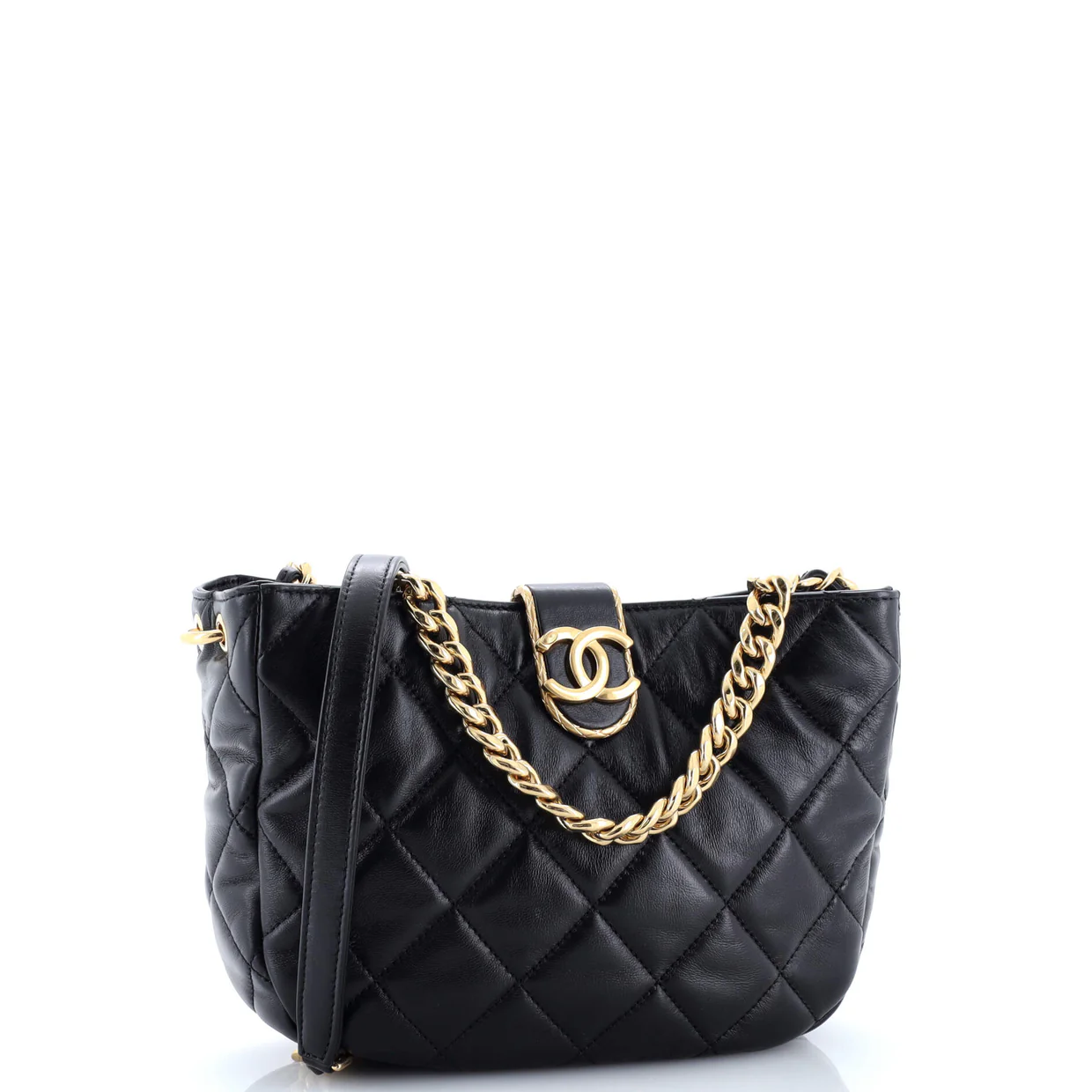 CC Chain Hobo Quilted Lambskin Small - Deep Luxury