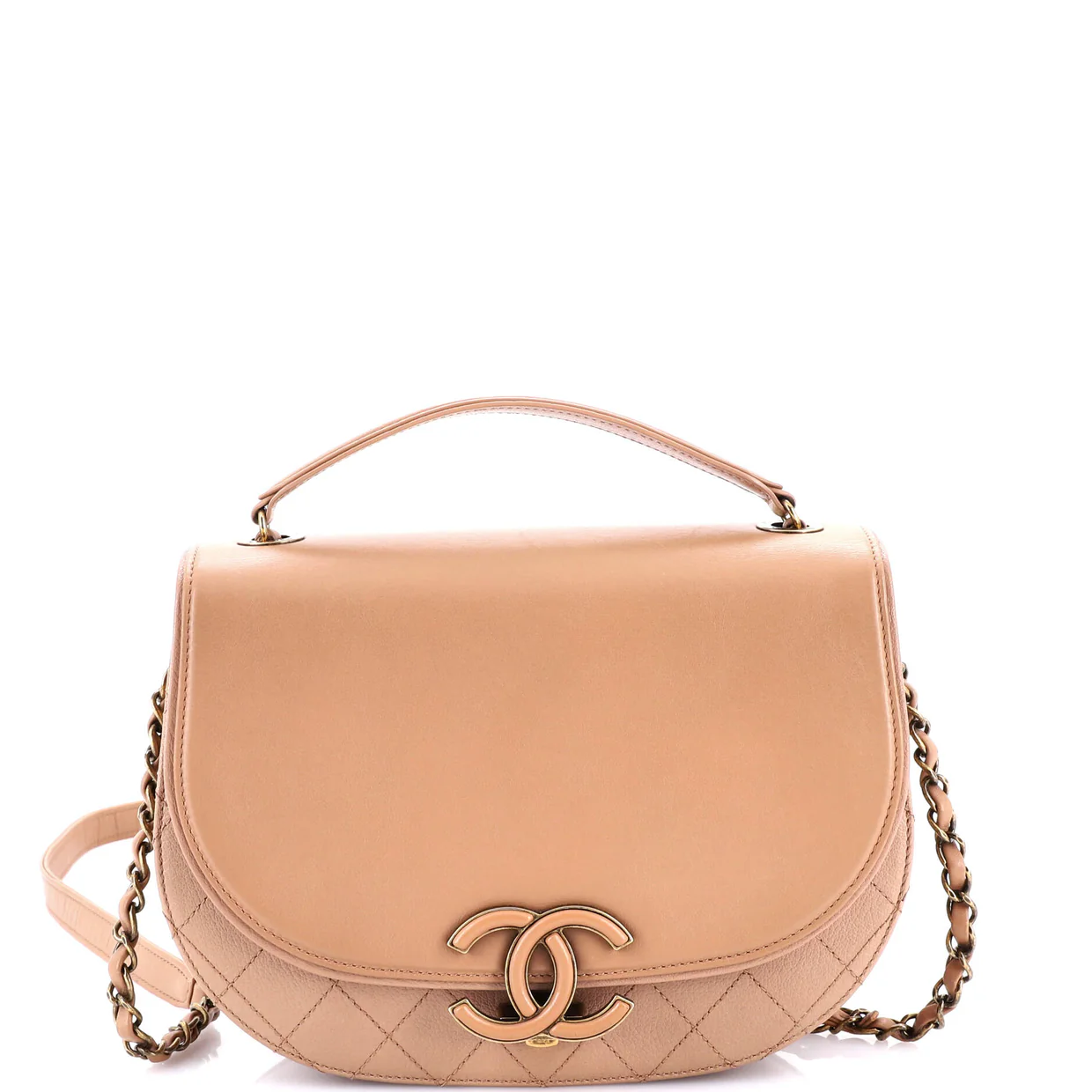 Coco Curve Flap Messenger Calfskin and Quilted Goatskin Small - Deep Luxury