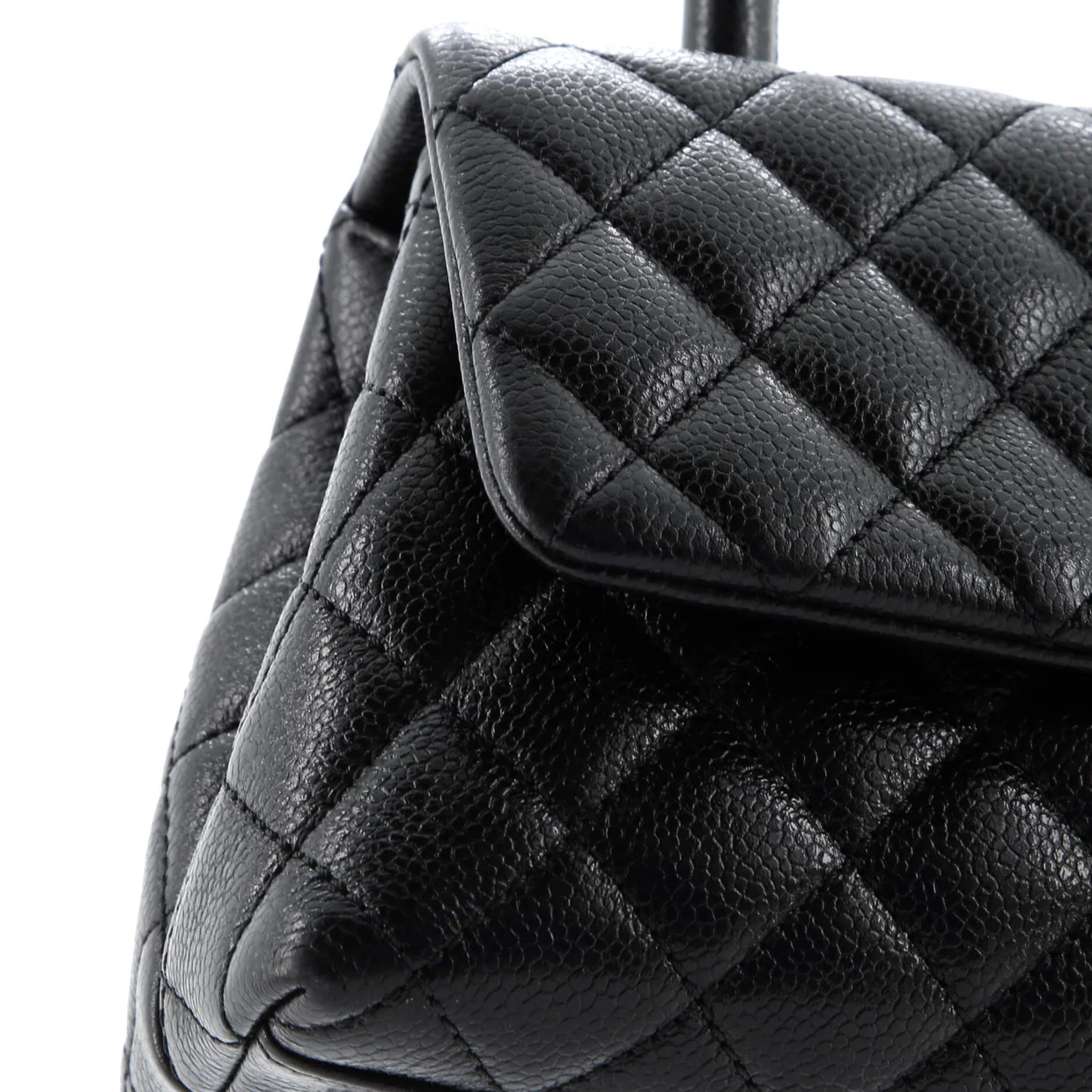 So Black Coco Top Handle Bag Quilted Caviar Mini - Deep Luxury