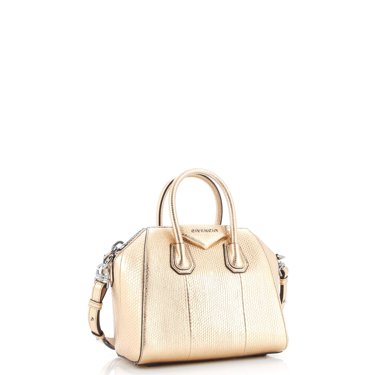 Antigona Bag Snakeskin Embossed Leather Mini - Deep Luxury