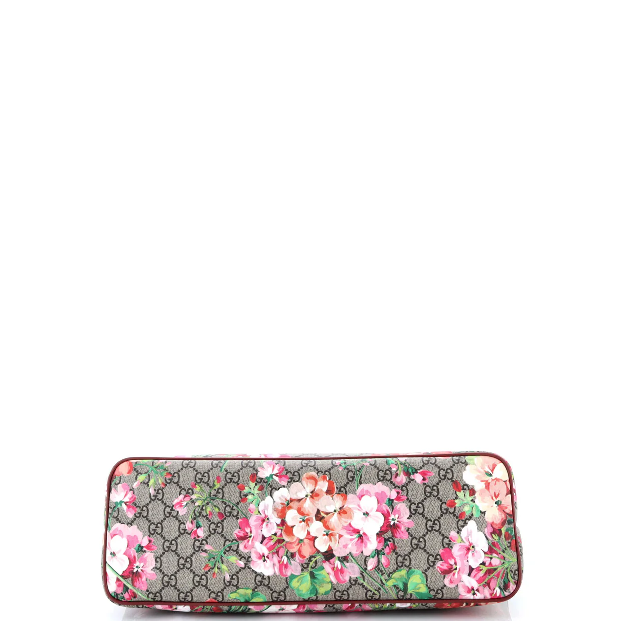 Convertible Zip Tote Blooms Print GG Coated Canvas Large - Deep Luxury