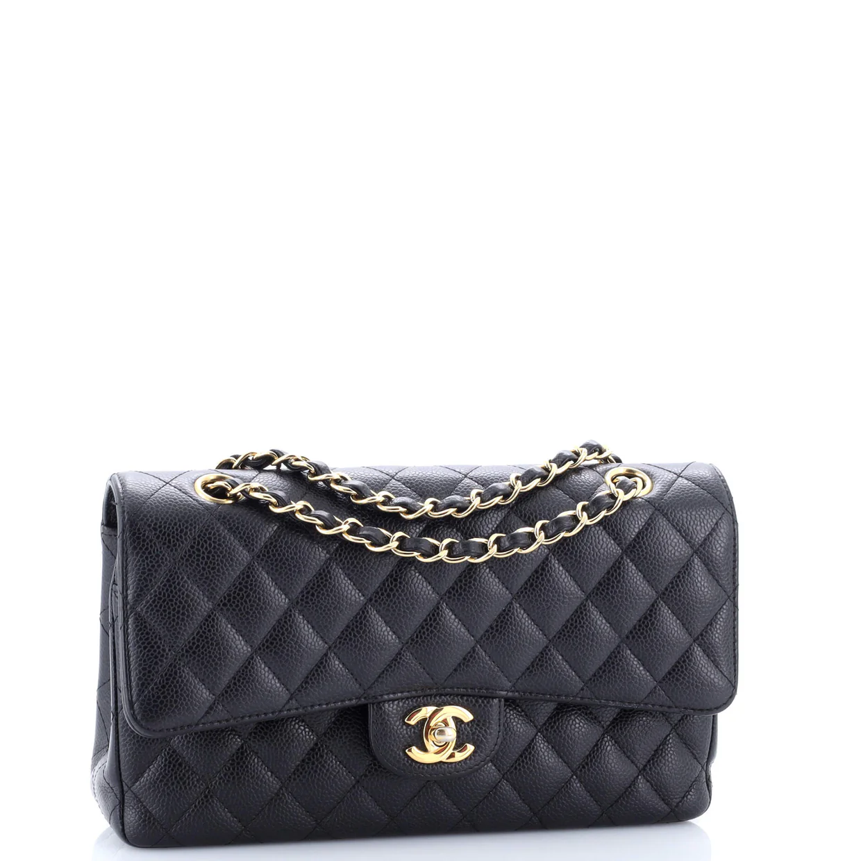 Classic Double Flap Bag Quilted Caviar Medium - Deep Luxury