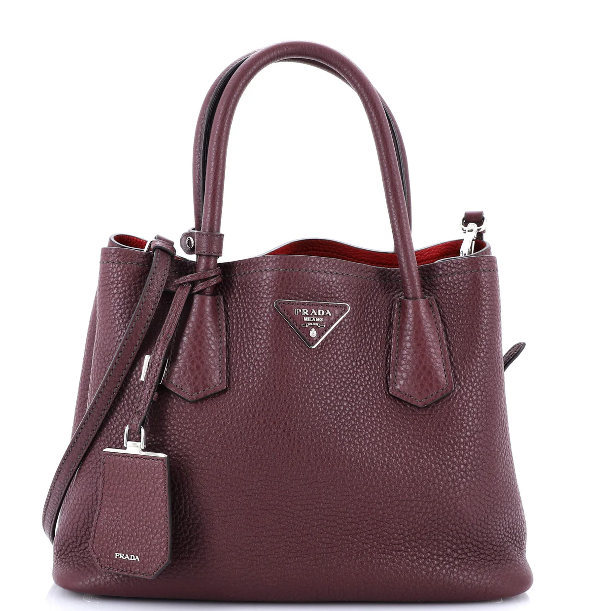 Cuir Double Tote Saffiano Leather Small - Deep Luxury
