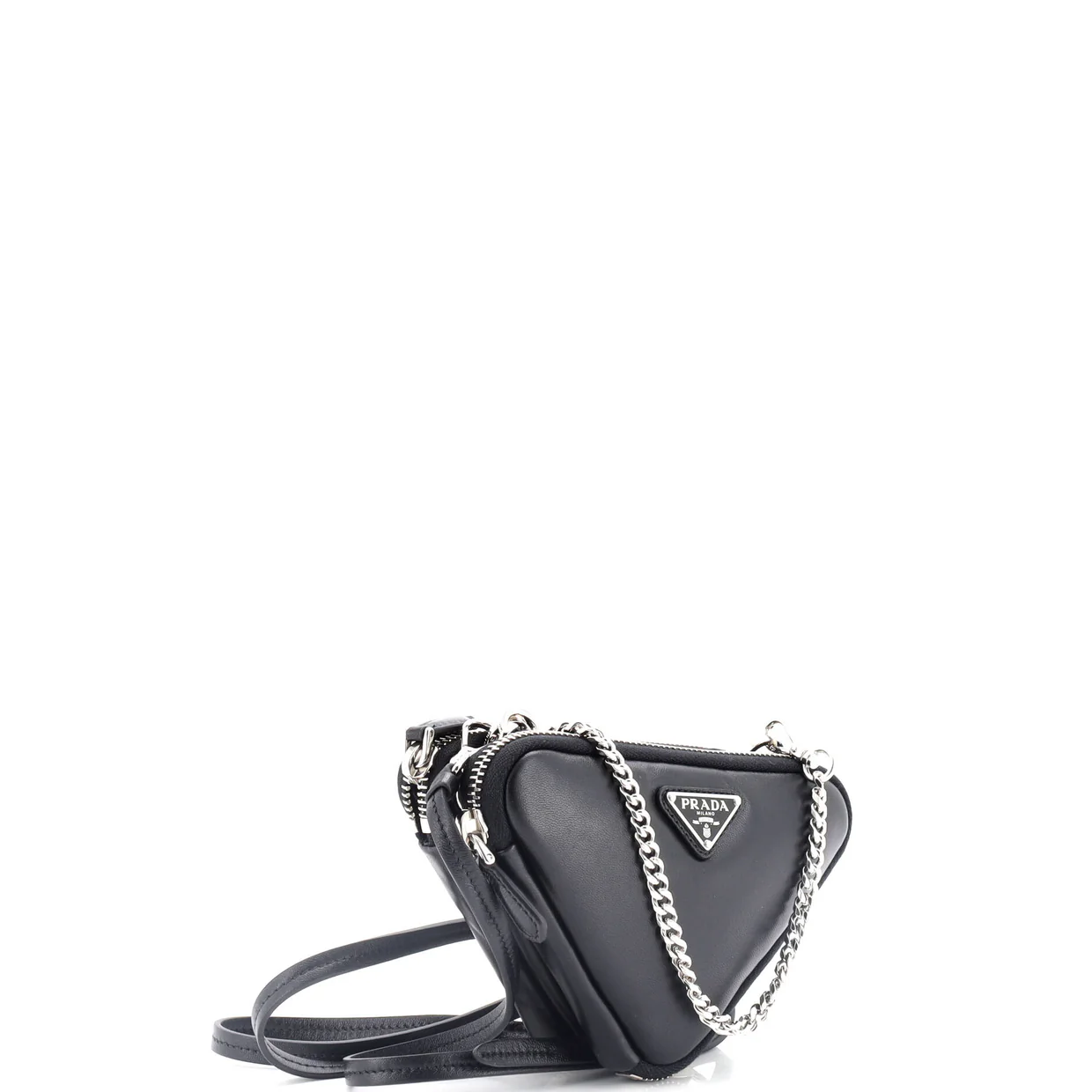 Triangle Crossbody Pouch Nappa Leather Mini - Deep Luxury