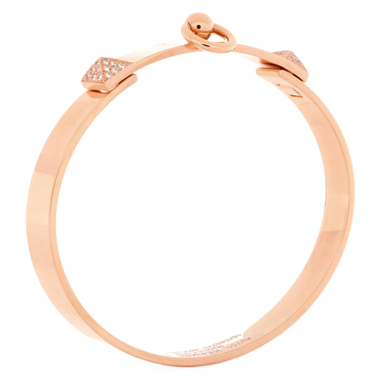 Collier de Chien Bracelet 18K Rose Gold with Pave Diamond Studs PM - Deep Luxury