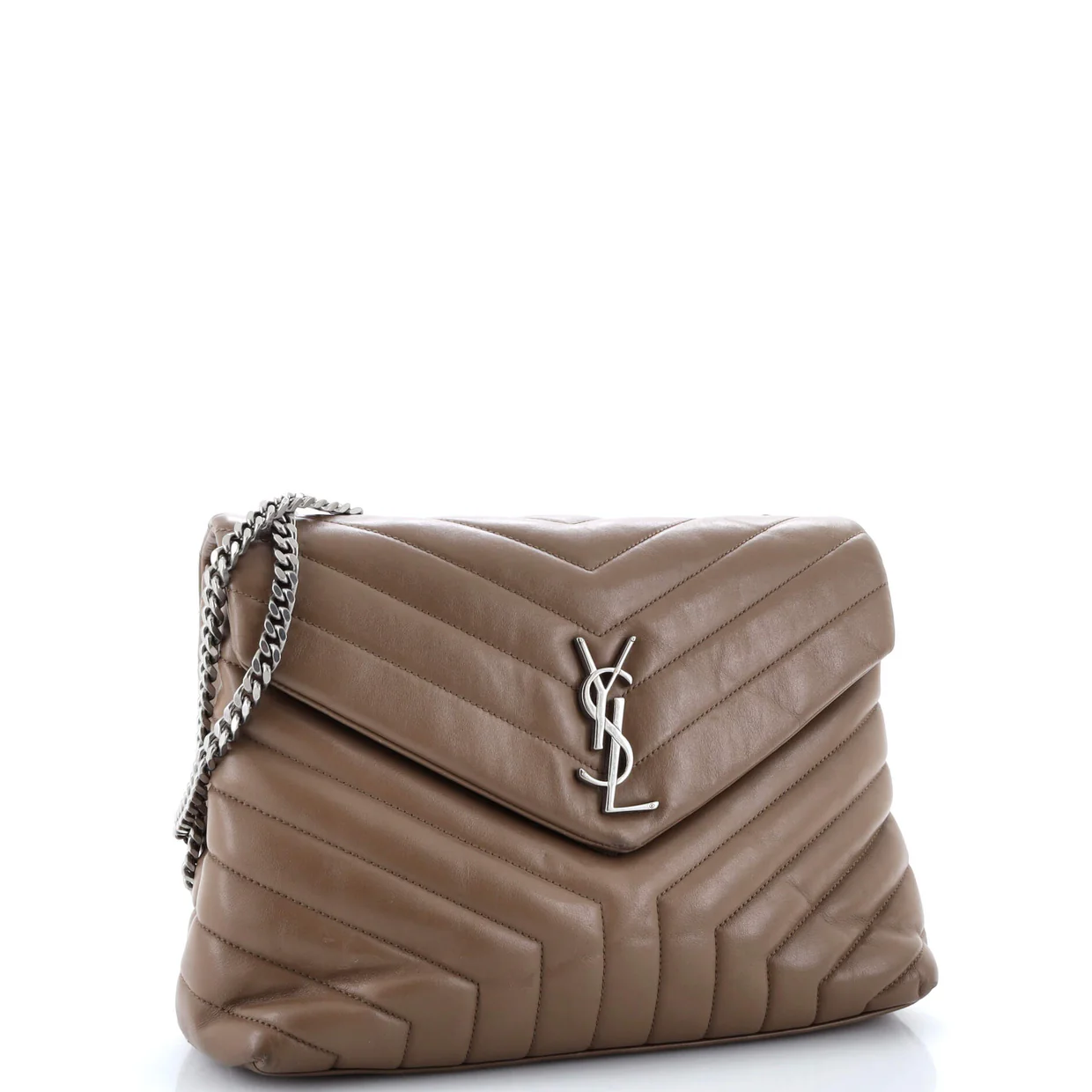 Loulou Shoulder Bag Matelasse Chevron Leather Medium - Deep Luxury