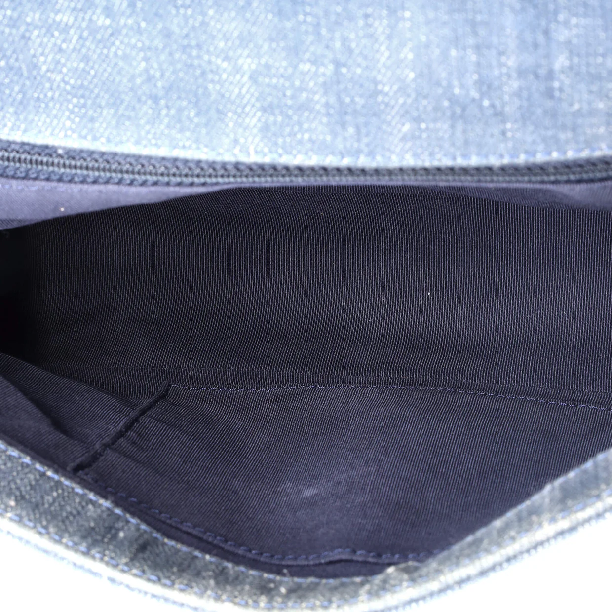 Boy Flap Bag Chevron Denim New Medium - Deep Luxury