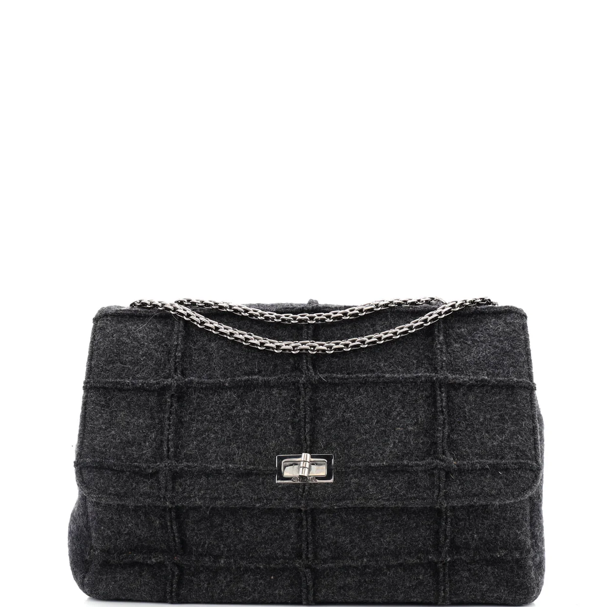 Chocolate Bar Mademoiselle Flap Bag Quilted Wool Jumbo - Deep Luxury