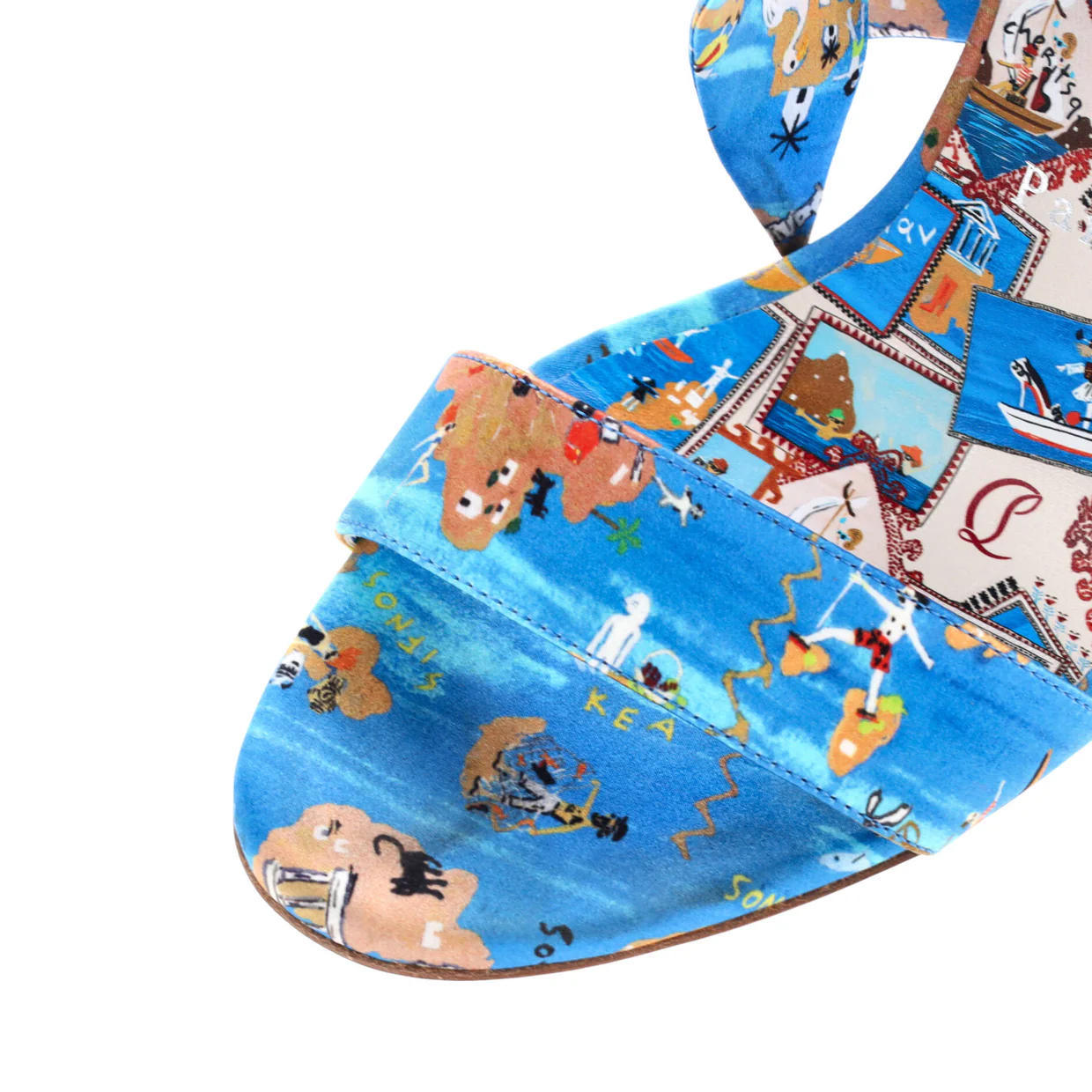 Women's Du Desert Heeled Sandals Printed Satin 100 - Deep Luxury