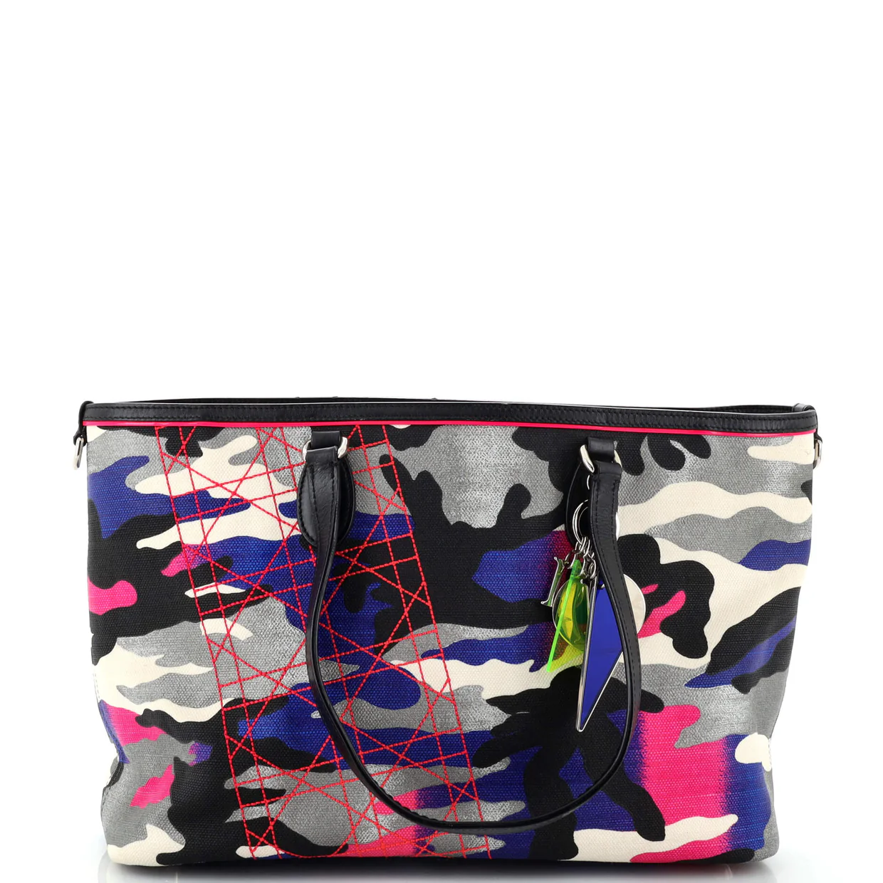 Open Tote Limited Edition Anselm Reyle Camouflage Canvas Medium - Deep Luxury