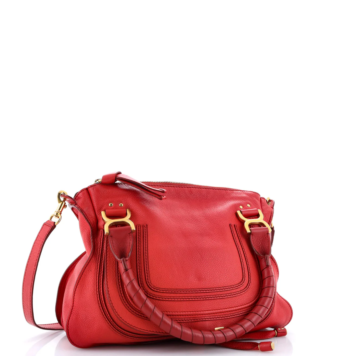 Marcie Satchel Leather Medium - Deep Luxury