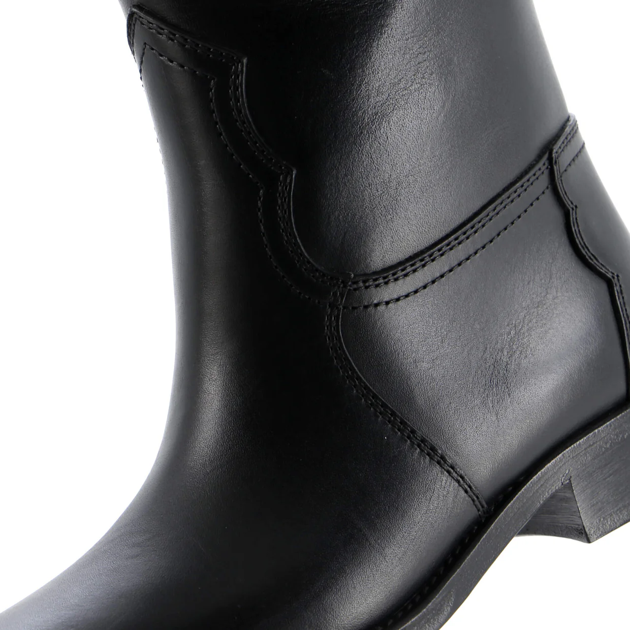 Women's Kate Western Heeled Knee High Boots Leather - Deep Luxury