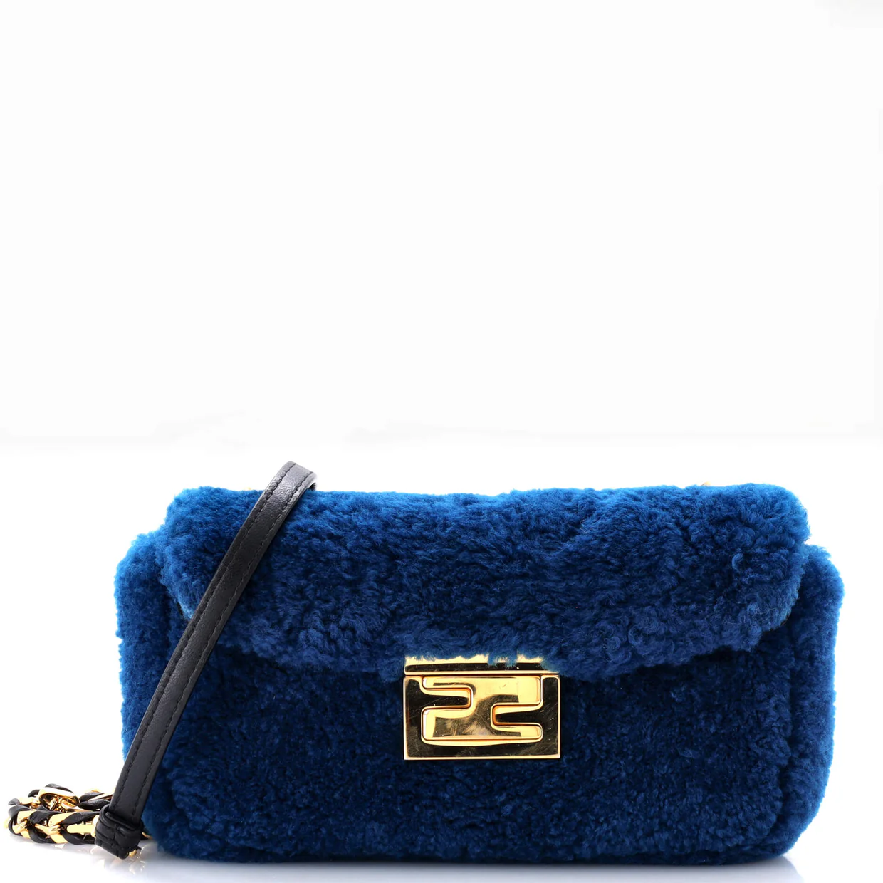 Be Baguette Flap Bag Shearling Medium - Deep Luxury