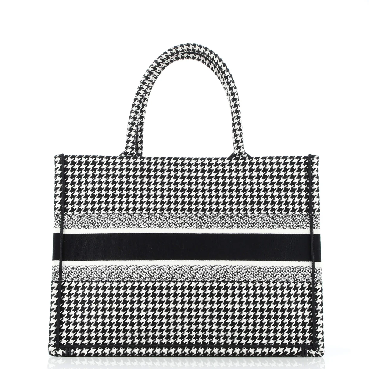 Book Tote Houndstooth Canvas Medium - Deep Luxury