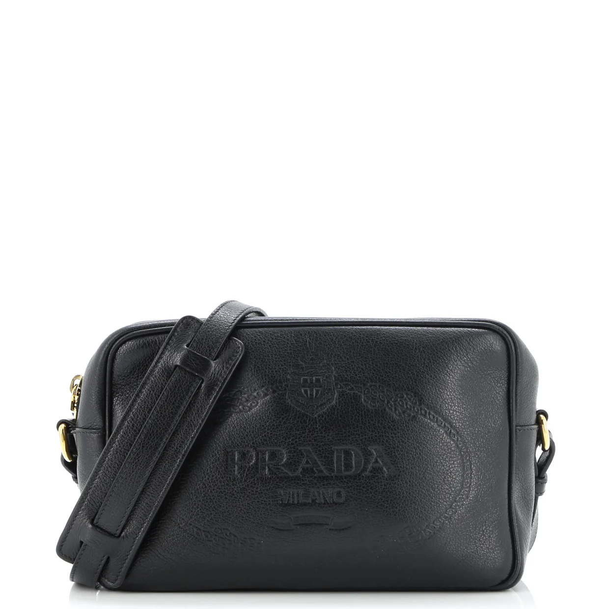 Logo Camera Bag Embossed Leather Small - Deep Luxury