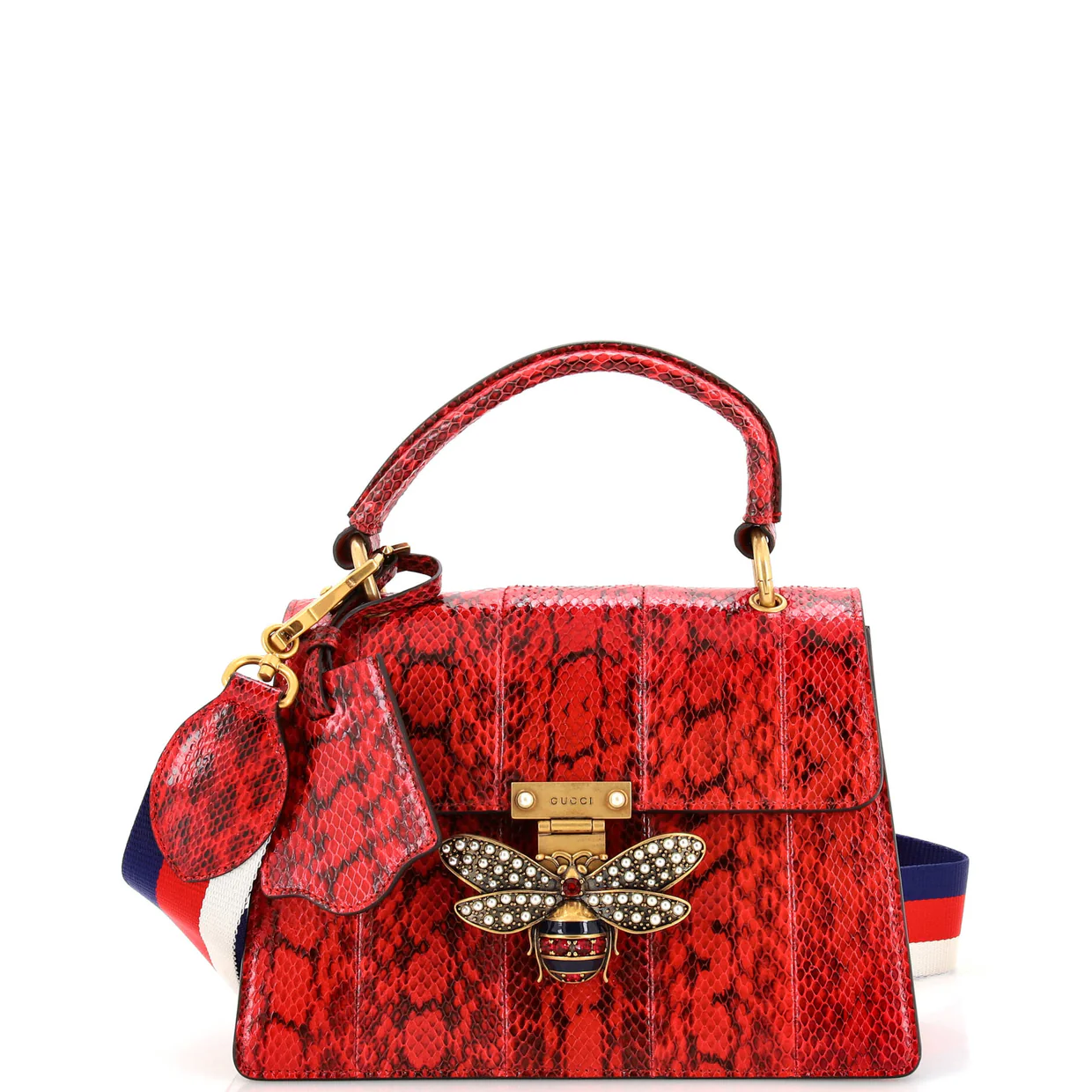 Queen Margaret Top Handle Bag Snakeskin Small - Deep Luxury