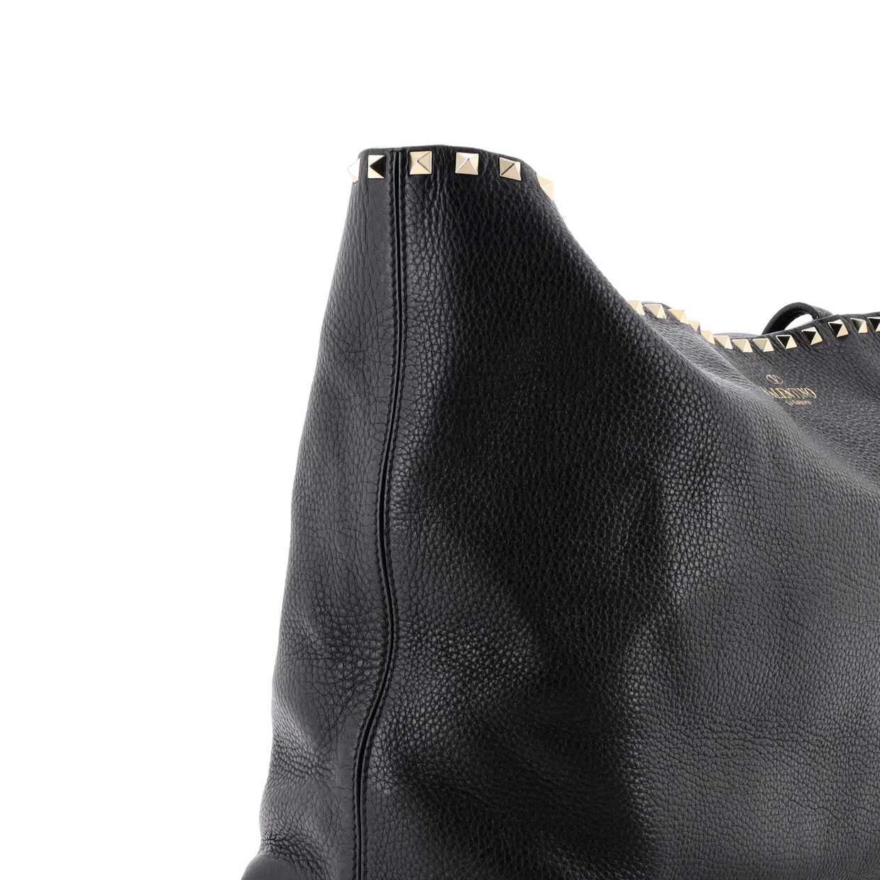 Rockstud Shopper Tote Leather Large - Deep Luxury
