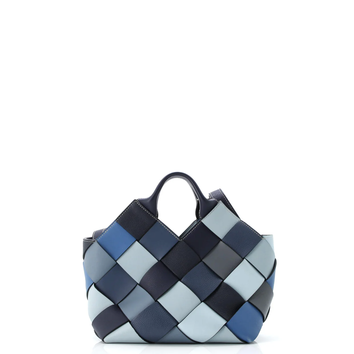 Woven Basket Bag Leather Small - Deep Luxury