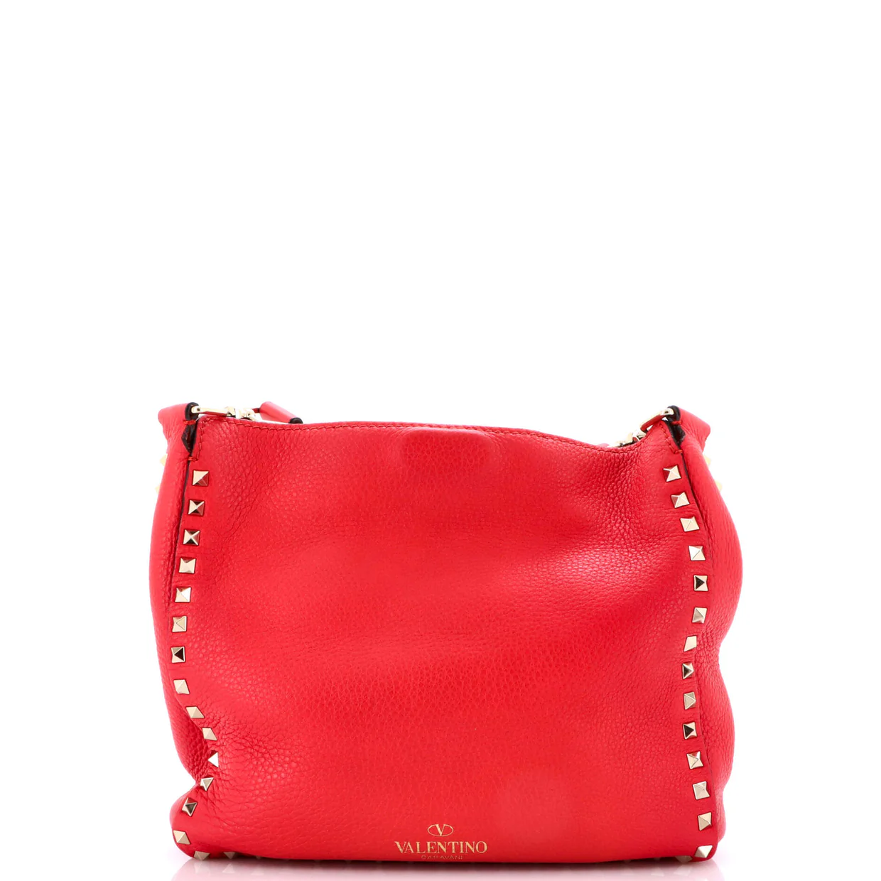 Rockstud Flip Lock Messenger Bag Leather Small - Deep Luxury