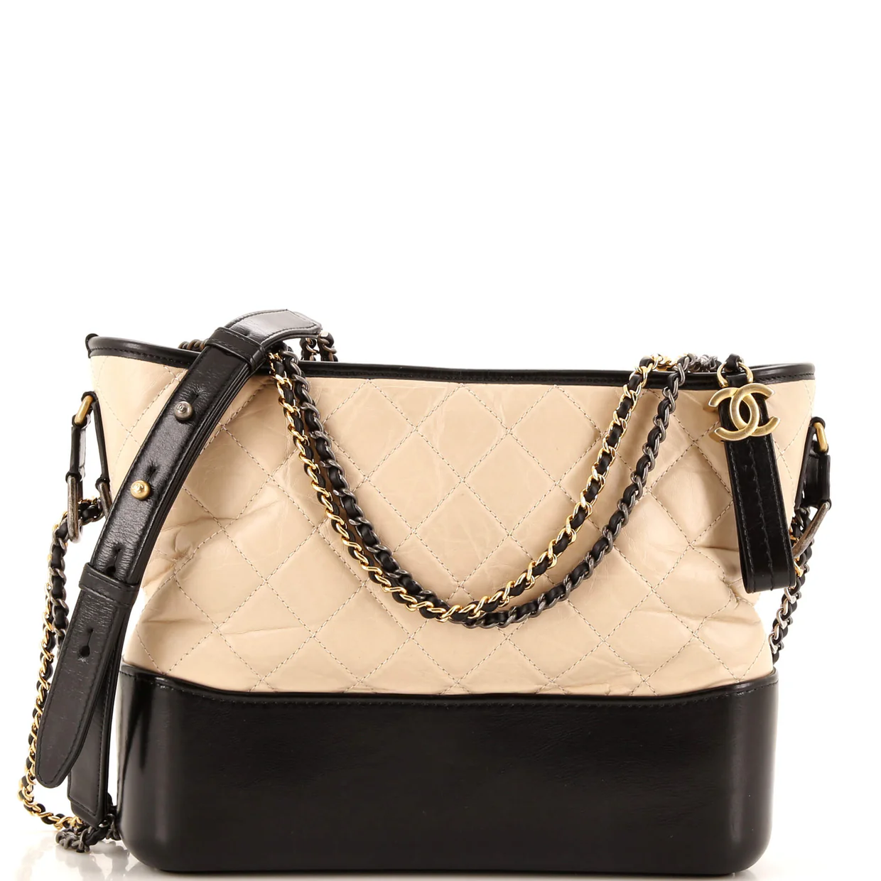 Gabrielle Hobo Quilted Aged Calfskin Medium - Deep Luxury