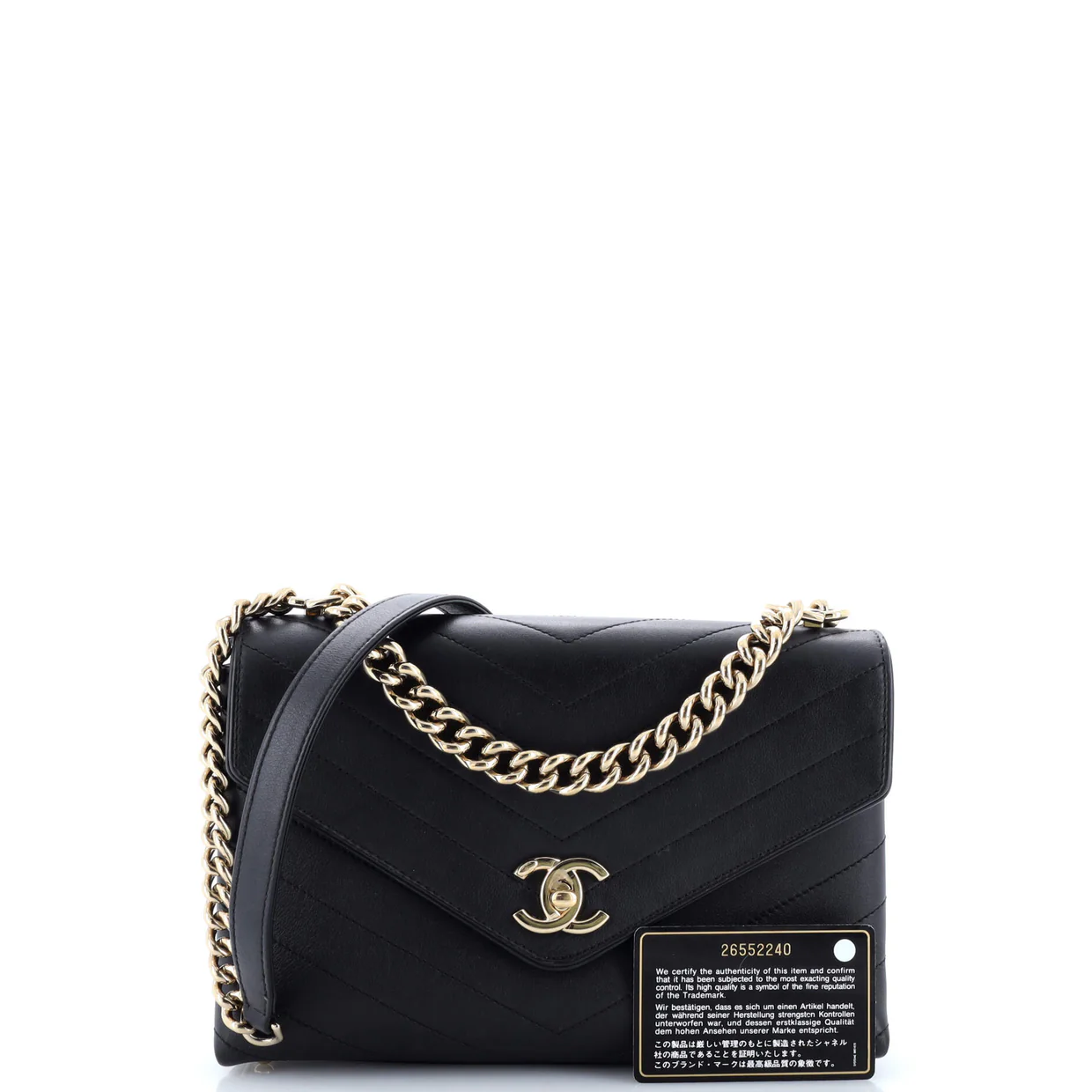 Coco Chevron Flap Bag Stitched Calfskin Small - Deep Luxury