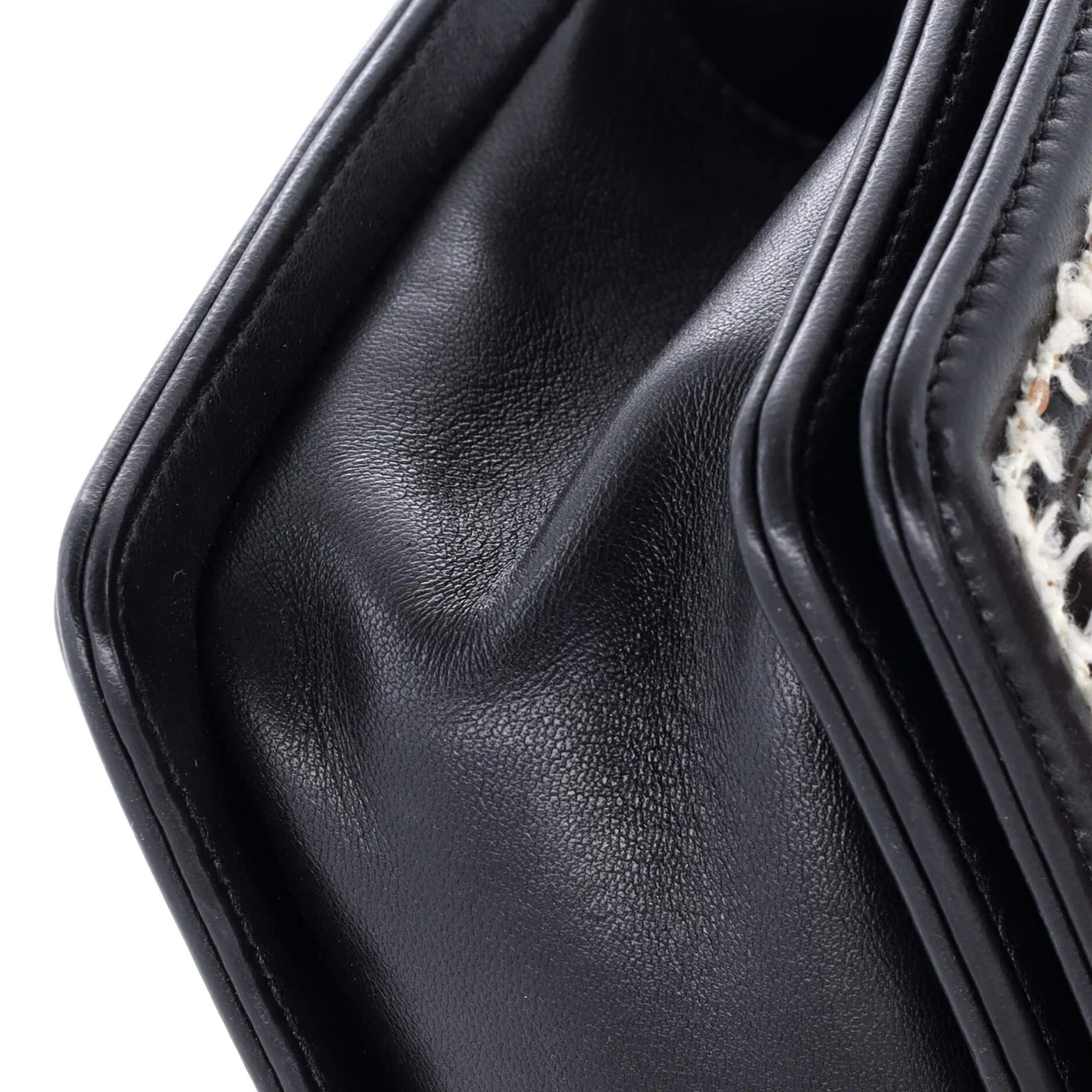 Boy Flap Bag Lambskin with Quilted Tweed and Sequins Small - Deep Luxury