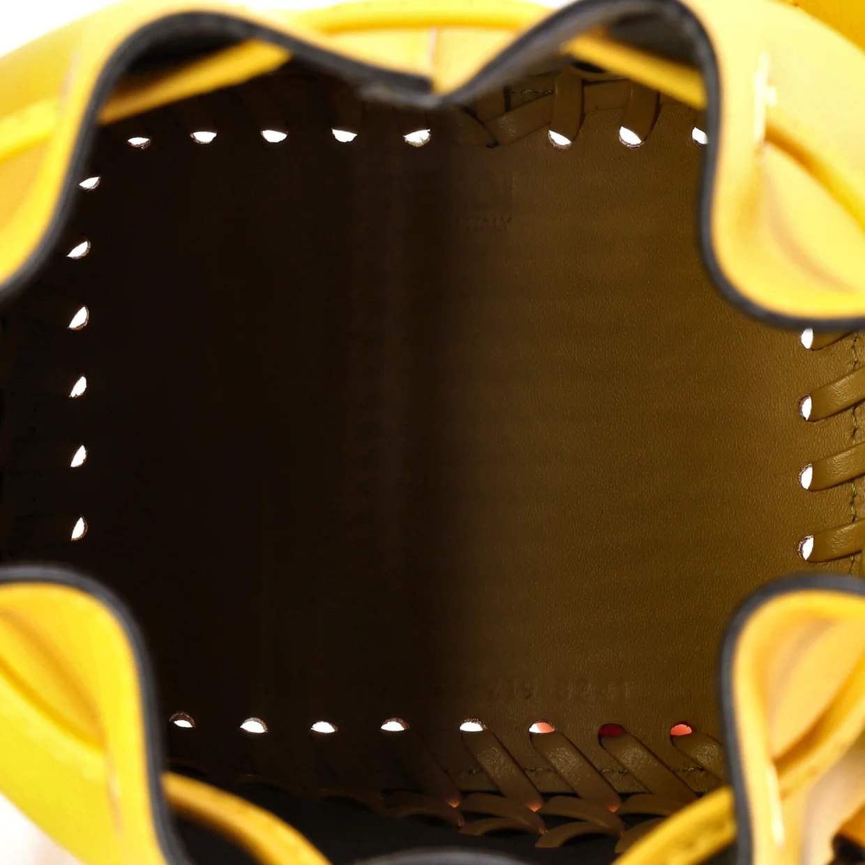 Mon Tresor Bucket Bag Leather with Whipstitch Detail Mini - Deep Luxury