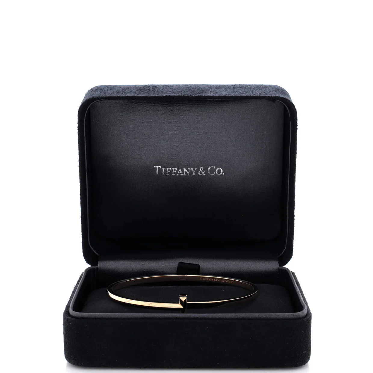 T1 Hinged Bangle Bracelet 18K Rose Gold Narrow - Deep Luxury