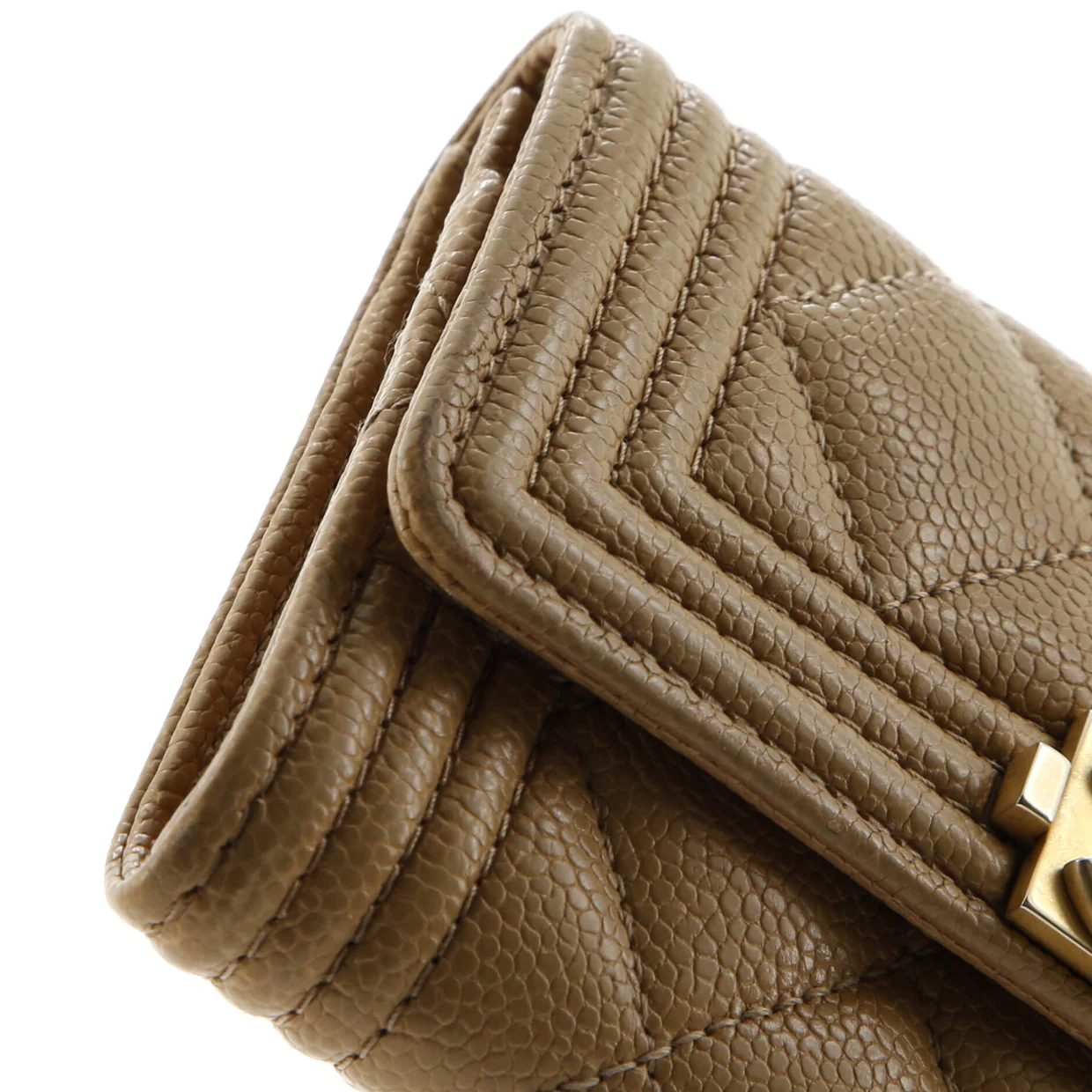Boy Flap Card Case Quilted Caviar - Deep Luxury