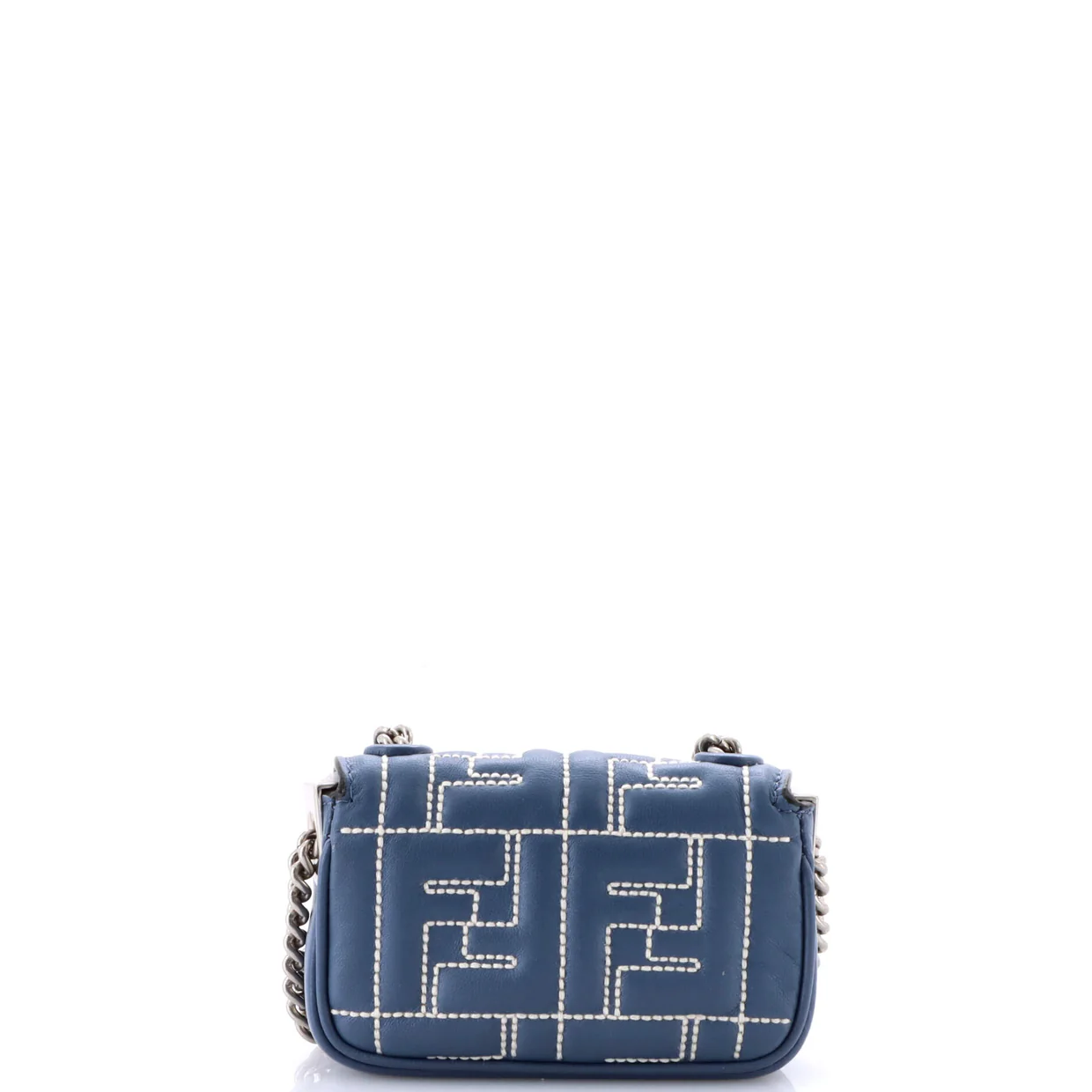 Baguette Chain Bag Zucca Embroidered Leather Nano - Deep Luxury