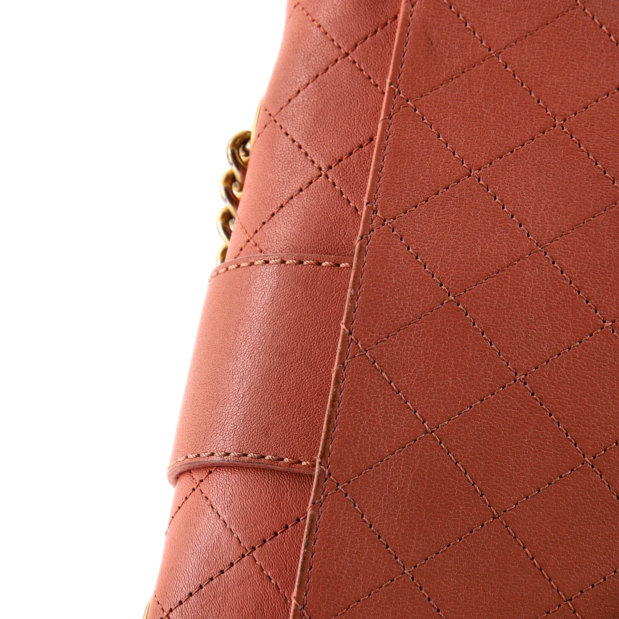 Front Chain Flap Bag Quilted Sheepskin Medium - Deep Luxury