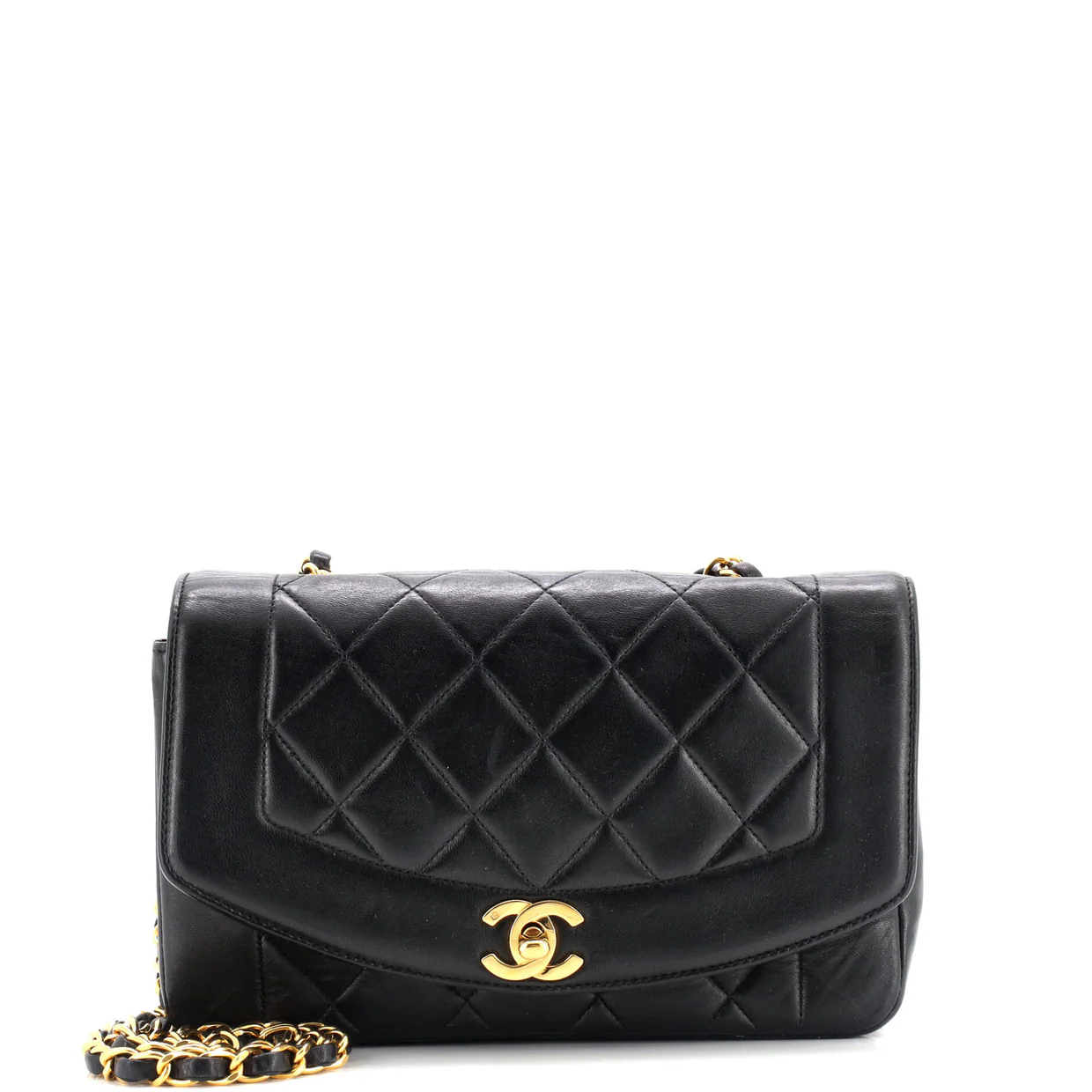 Vintage Diana Flap Bag Quilted Lambskin Small - Deep Luxury