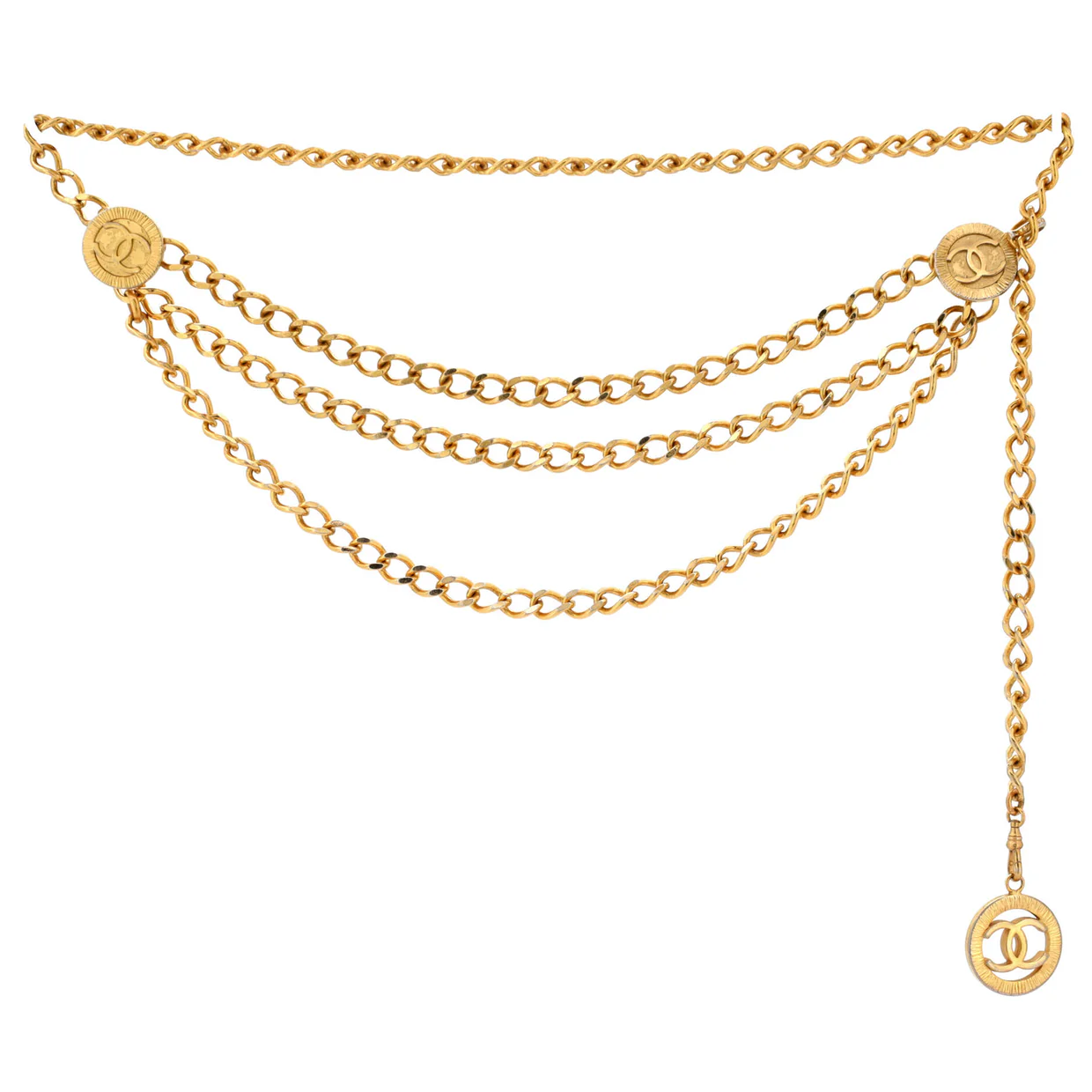 Vintage Multi-Chain Medallion Belt Metal 85 - Deep Luxury