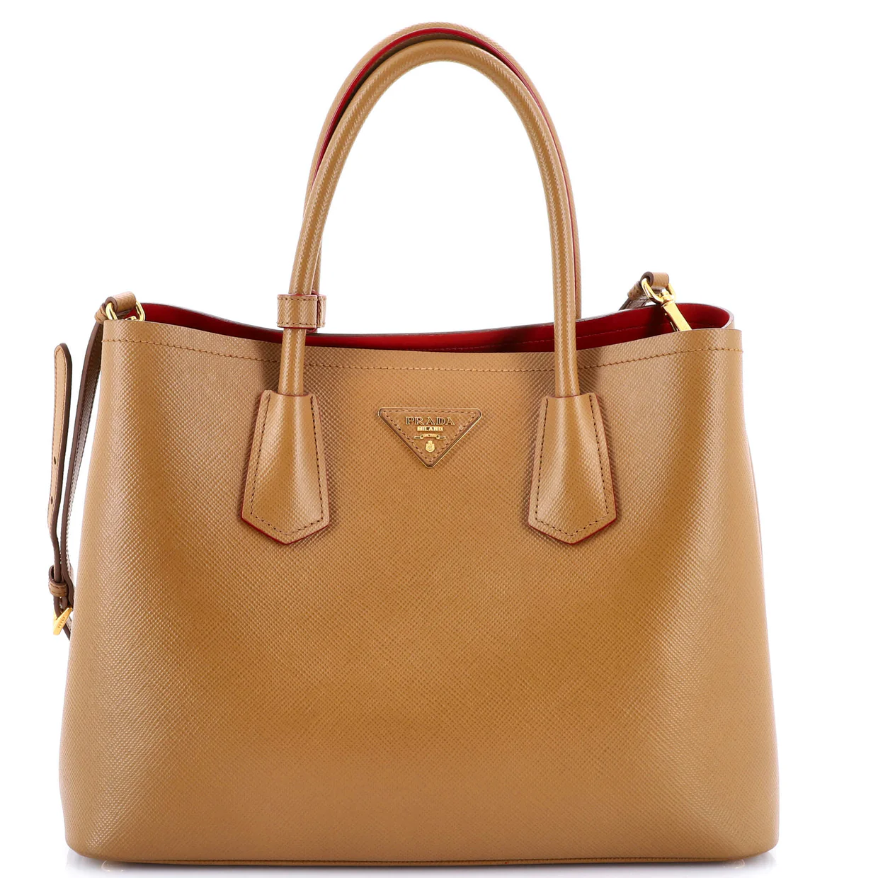 Cuir Double Tote Saffiano Leather Medium - Deep Luxury