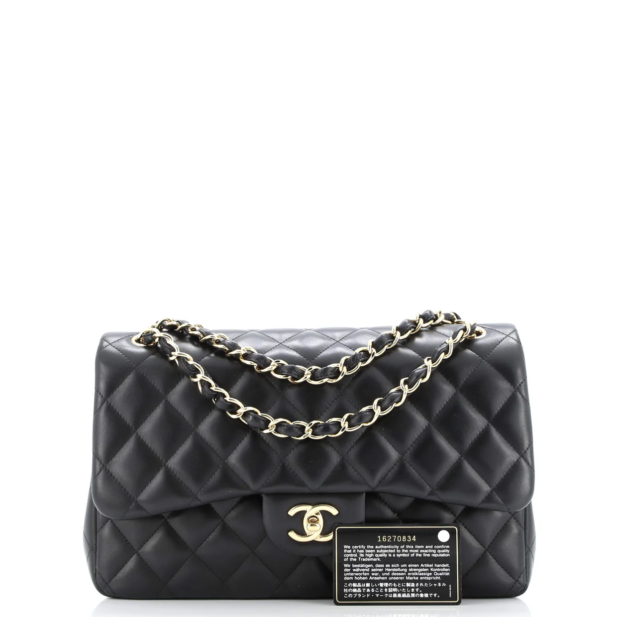 Classic Double Flap Bag Quilted Lambskin Jumbo - Deep Luxury