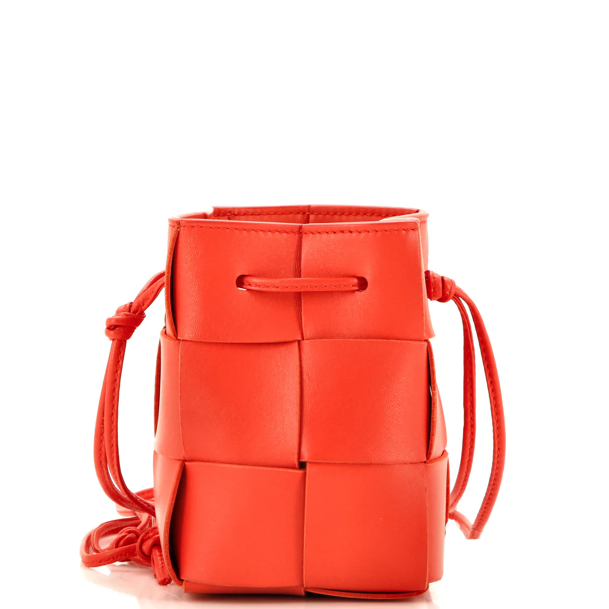 Cassette Bucket Bag Maxi Intrecciato Leather with Beaded Details Mini - Deep Luxury