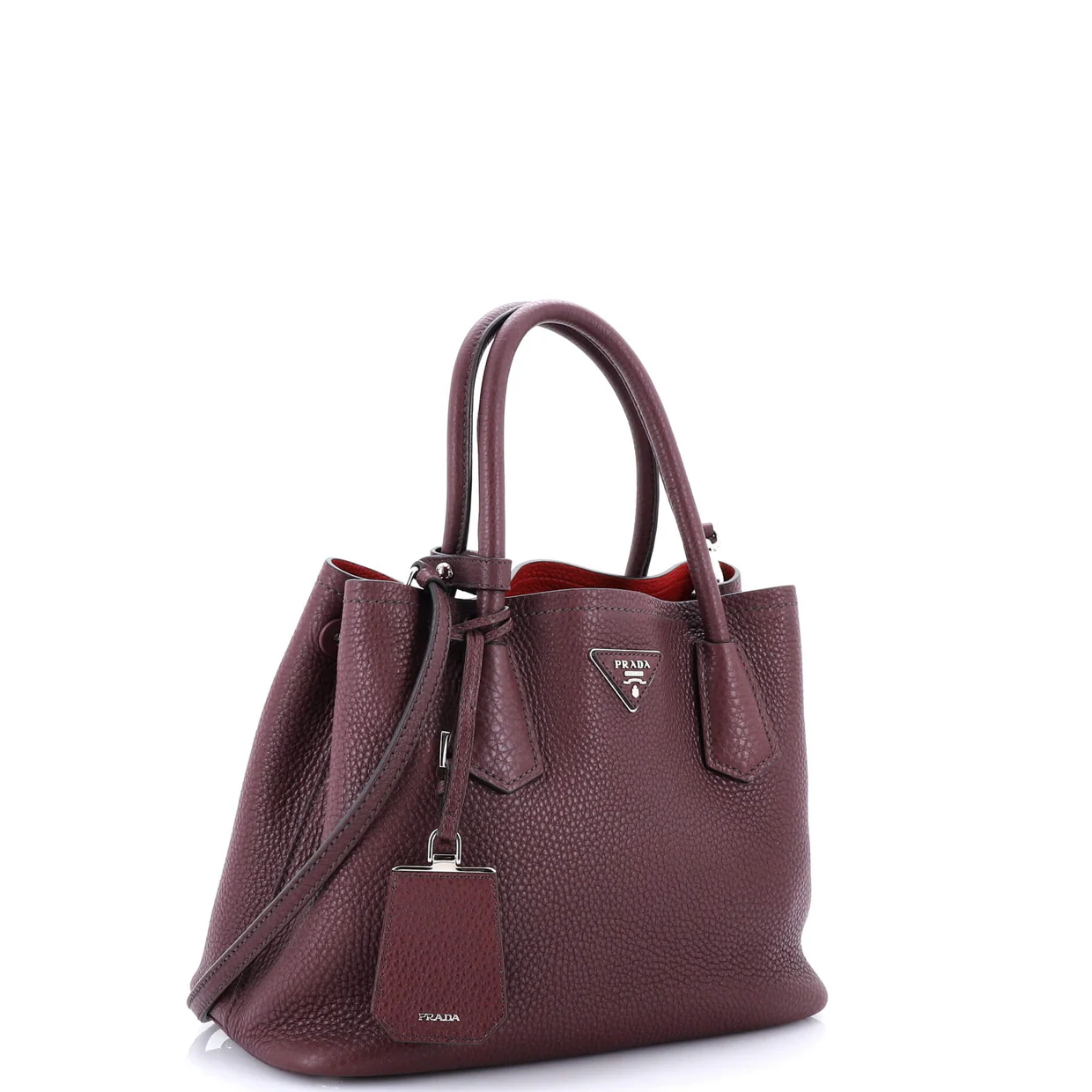 Cuir Double Tote Saffiano Leather Small - Deep Luxury