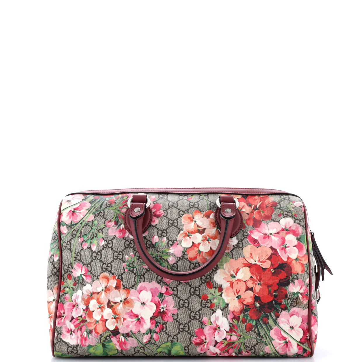Convertible Boston Bag Blooms Print GG Coated Canvas Medium - Deep Luxury