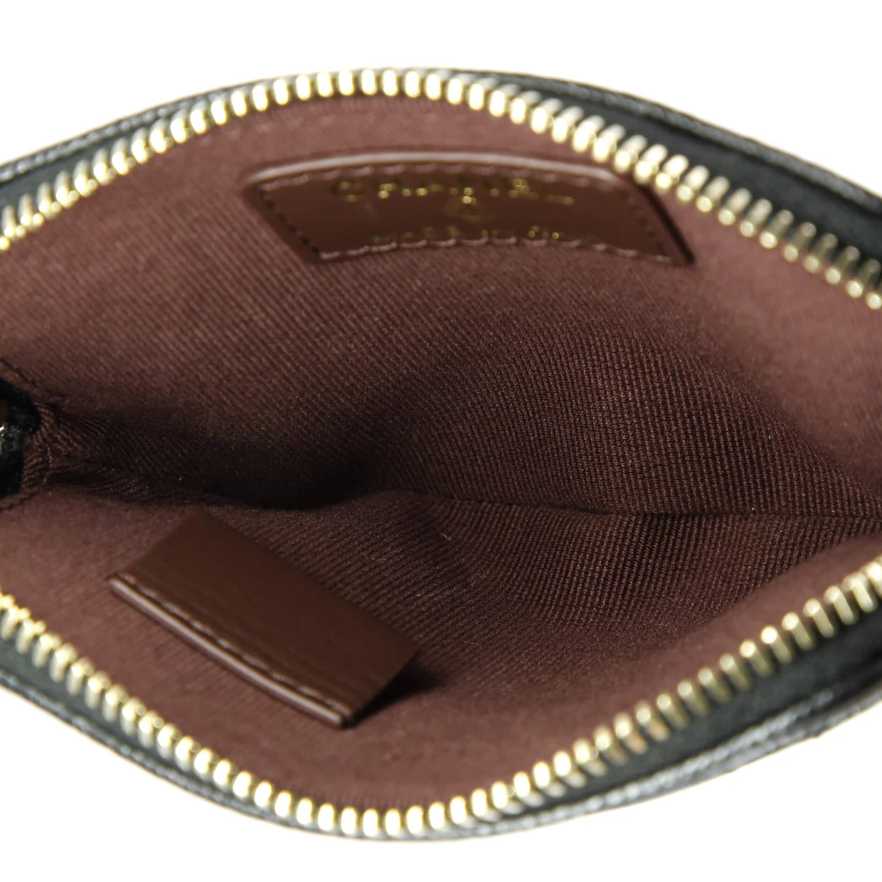 Square Zip Around Card Holder Wallet Quilted Caviar - Deep Luxury