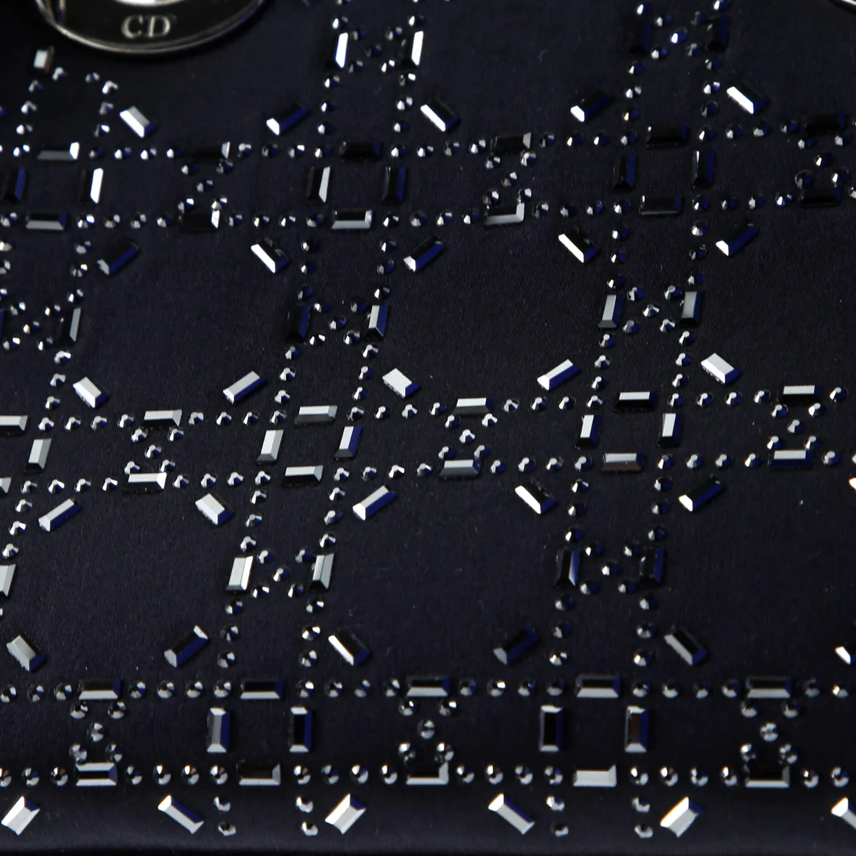 Lady Dior Bag Crystal Embellished Cannage Quilt Satin Mini - Deep Luxury