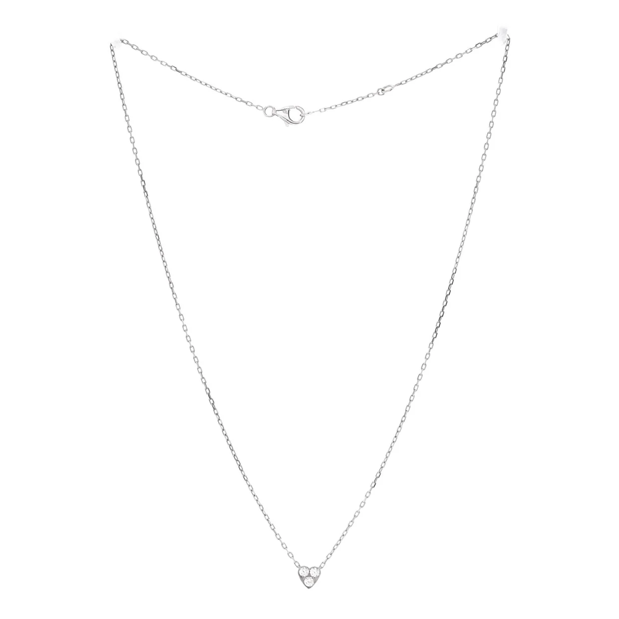 Etincelle de Cartier Heart Pendant Necklace 18K White Gold with Diamonds Mini - Deep Luxury