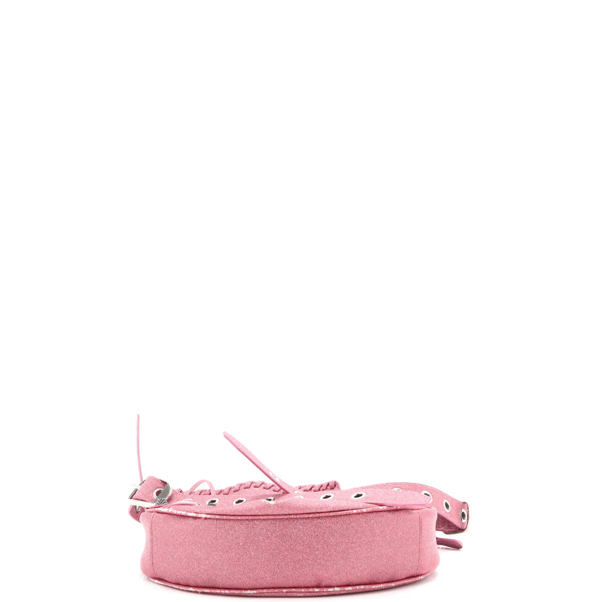 Le Cagole Giant Studs Shoulder Bag Glitter Leather XS - Deep Luxury