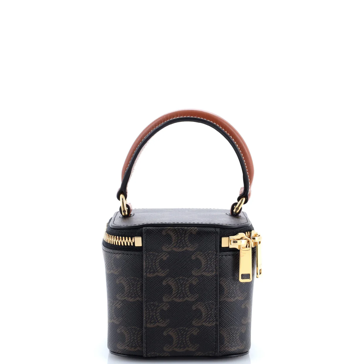 Top Handle Square Vanity Case Triomphe Coated Canvas Mini - Deep Luxury