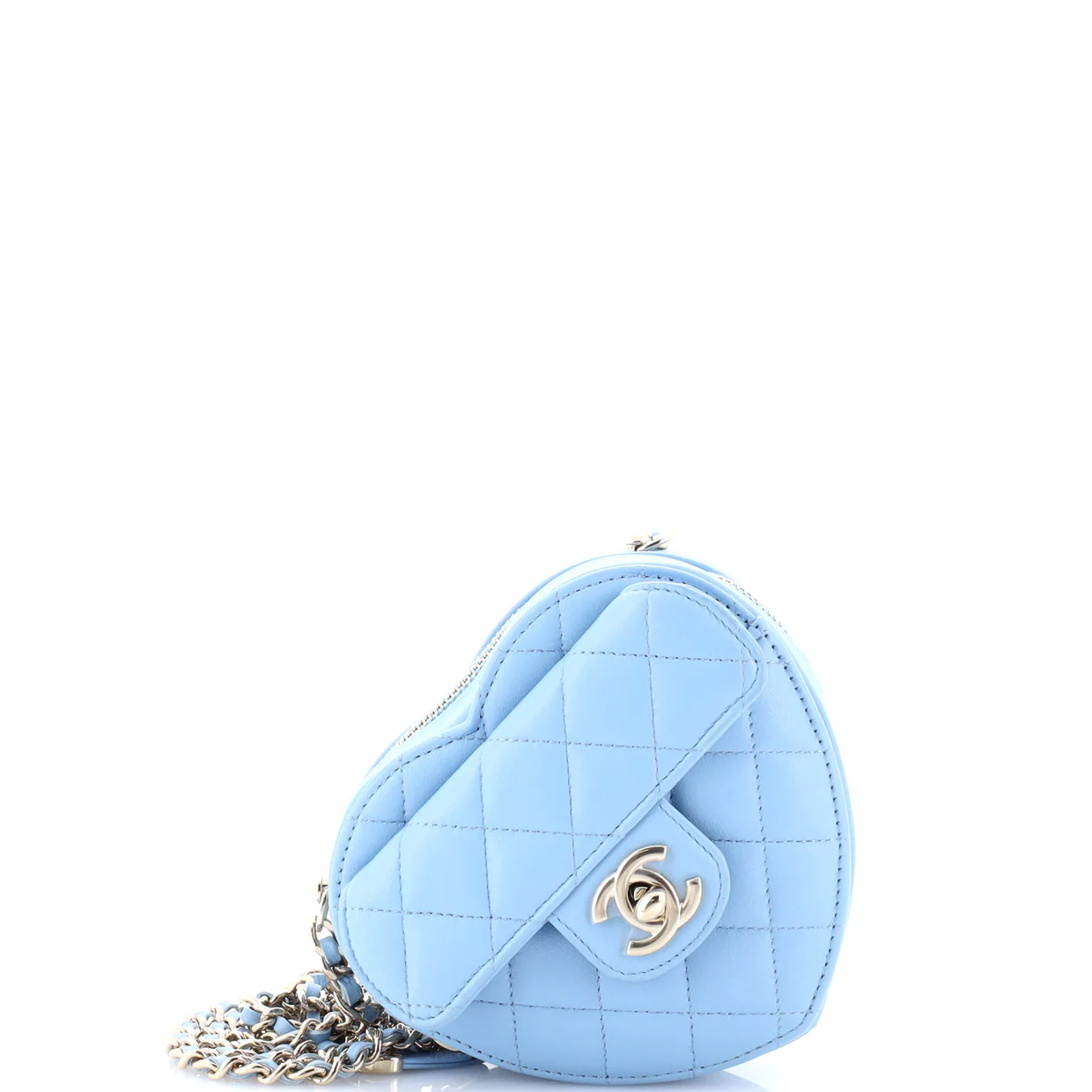 CC in Love Heart Clutch with Chain Quilted Lambskin - Deep Luxury