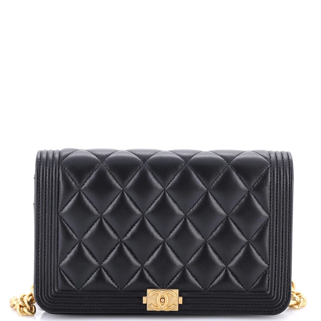 Boy Wallet on Chain Quilted Lambskin - Deep Luxury