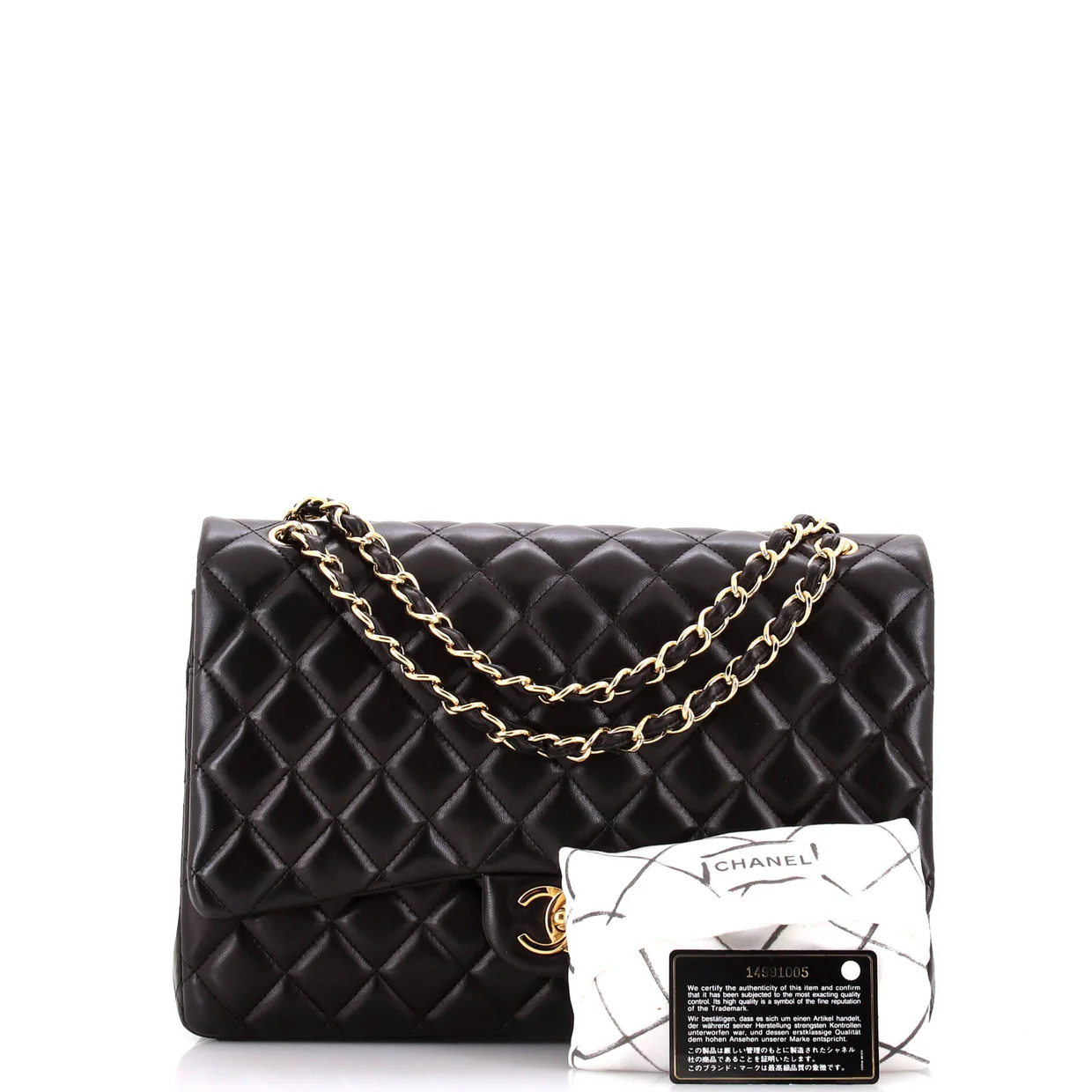 Classic Double Flap Bag Quilted Lambskin Maxi - Deep Luxury