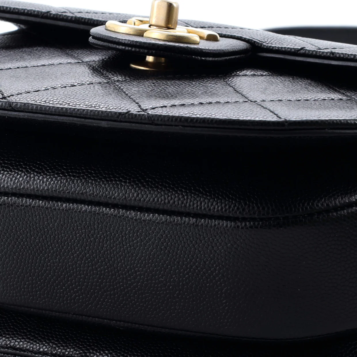 Moon Flap Messenger Bag Quilted Caviar Mini - Deep Luxury