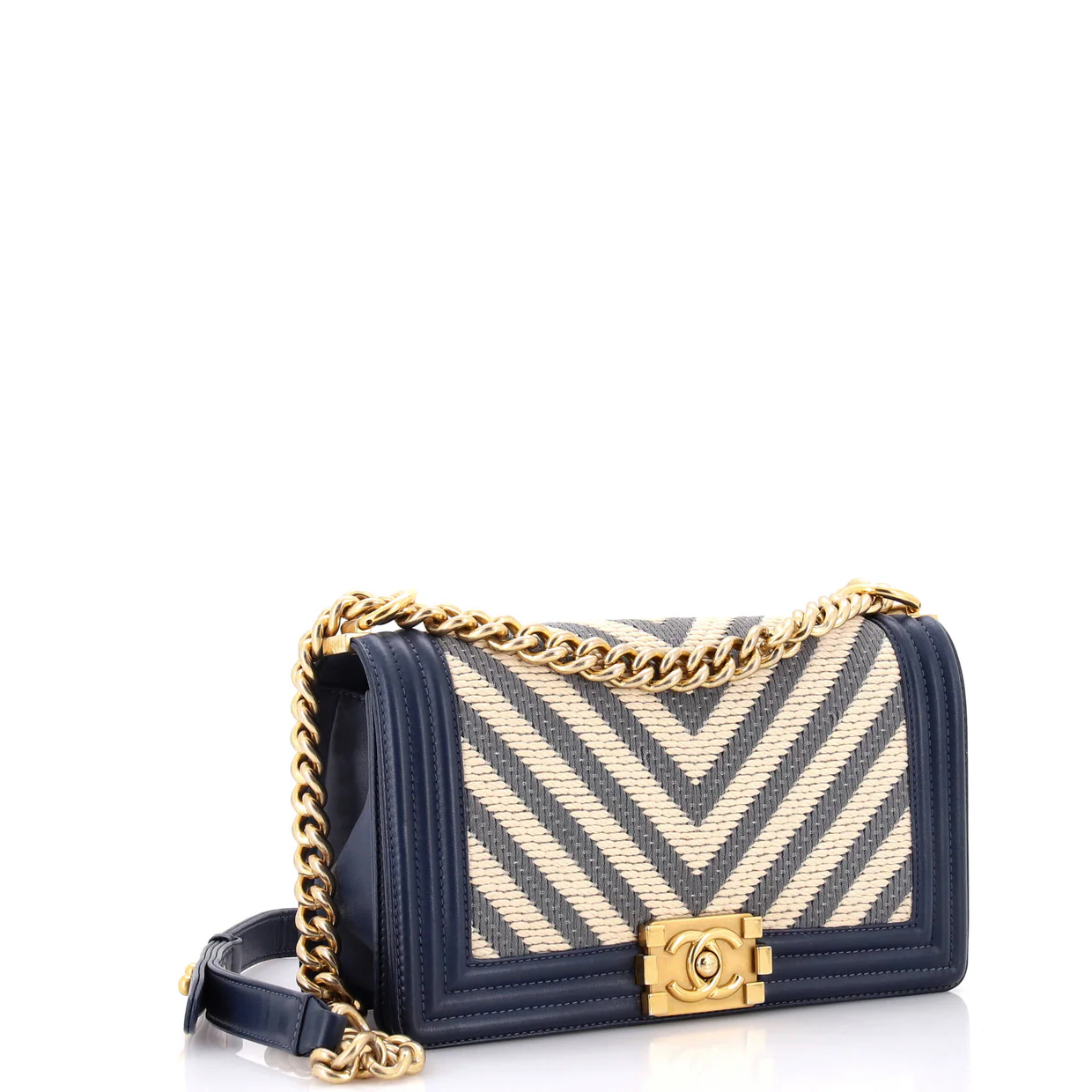 Boy Flap Bag Braided Chevron Cording and Calfskin Old Medium - Deep Luxury